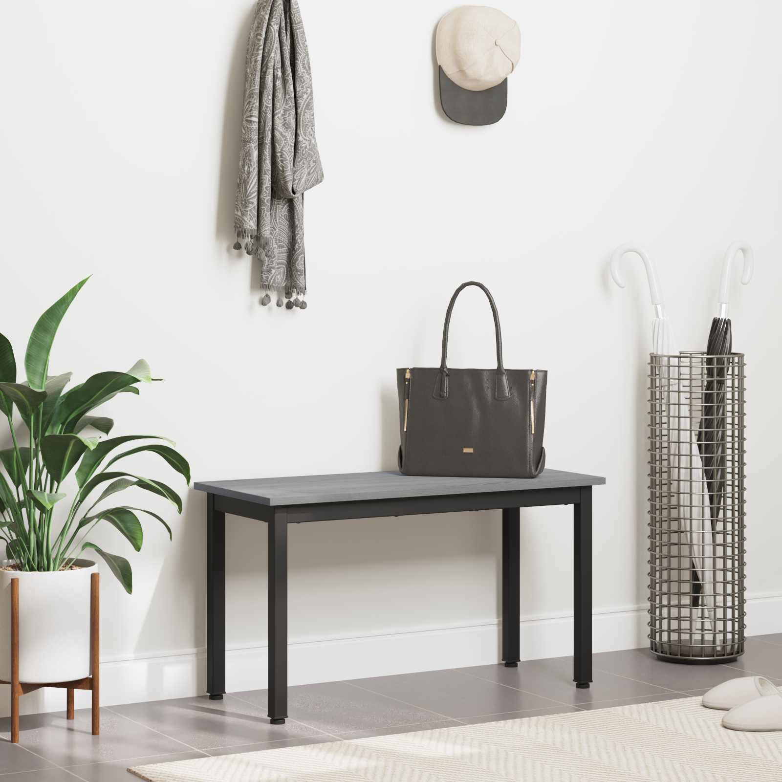 Bank Grijs Sonoma 80 x 35 x 45 cm Bewerkt hout is nu te koop bij PeponiXL, paradijselijk wonen!