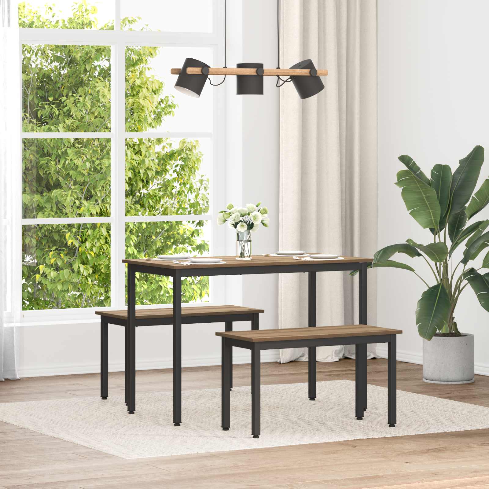 Bank Ambachtelijk eiken 80 x 35 x 45 cm Bewerkt hout is nu te koop bij PeponiXL, paradijselijk wonen!