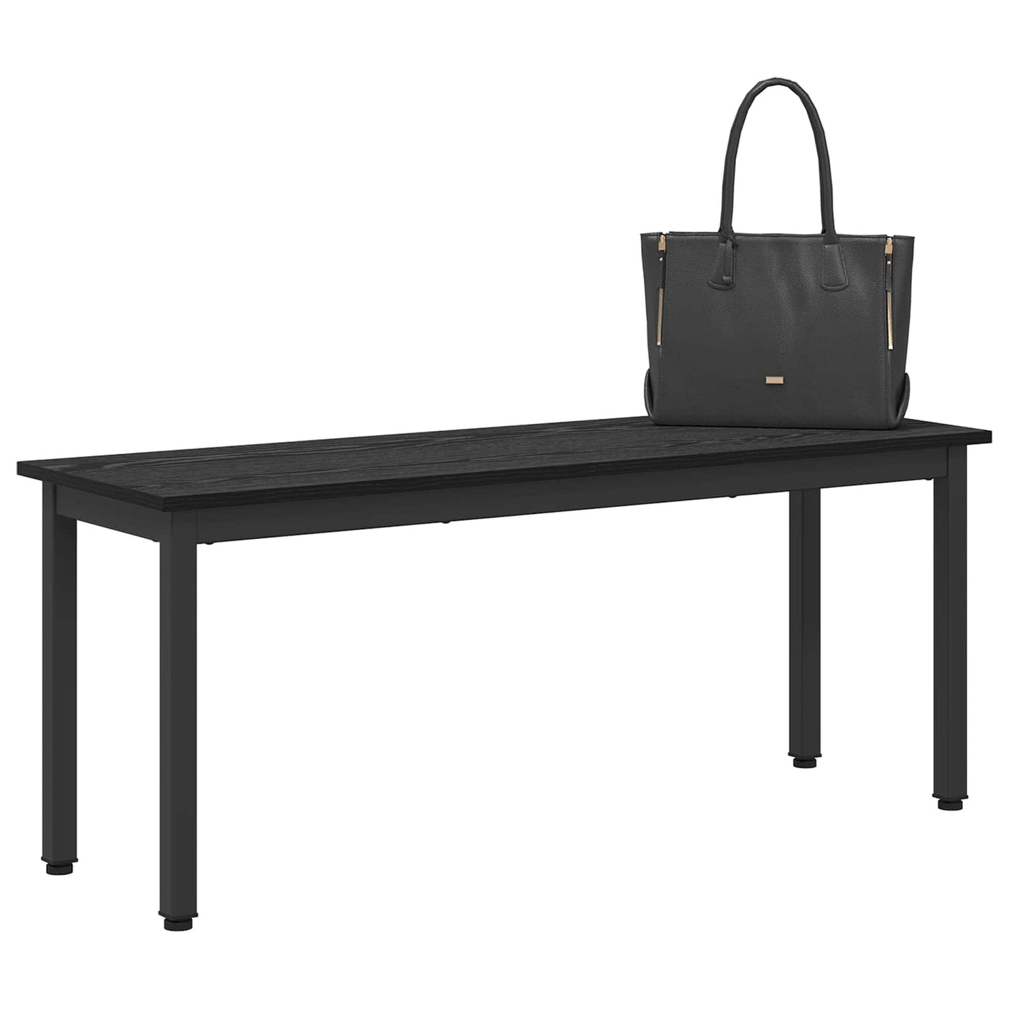 Bank Zwart Eiken 110 x 35 x 45 cm Bewerkt hout is nu te koop bij PeponiXL, paradijselijk wonen!