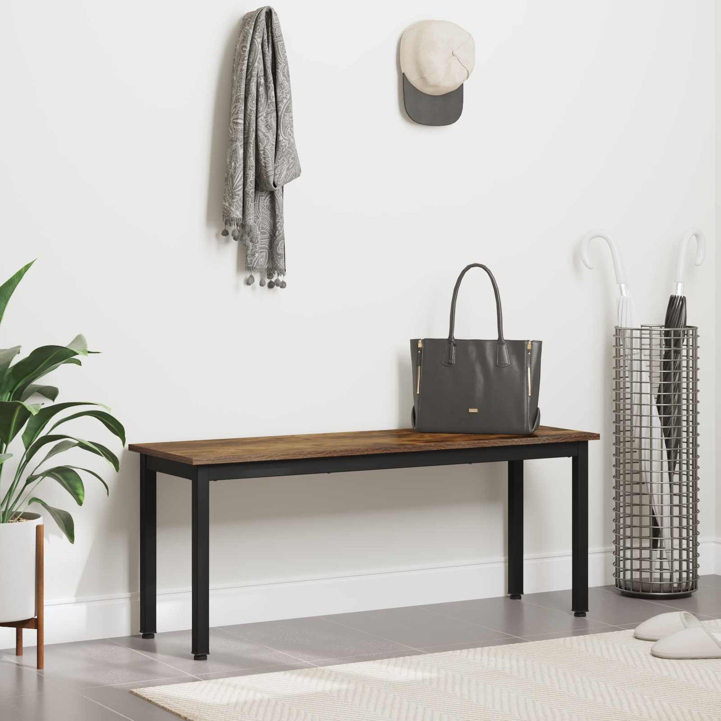 Bank Rook Eik 110 x 35 x 45 cm Bewerkt hout is nu te koop bij PeponiXL, paradijselijk wonen!