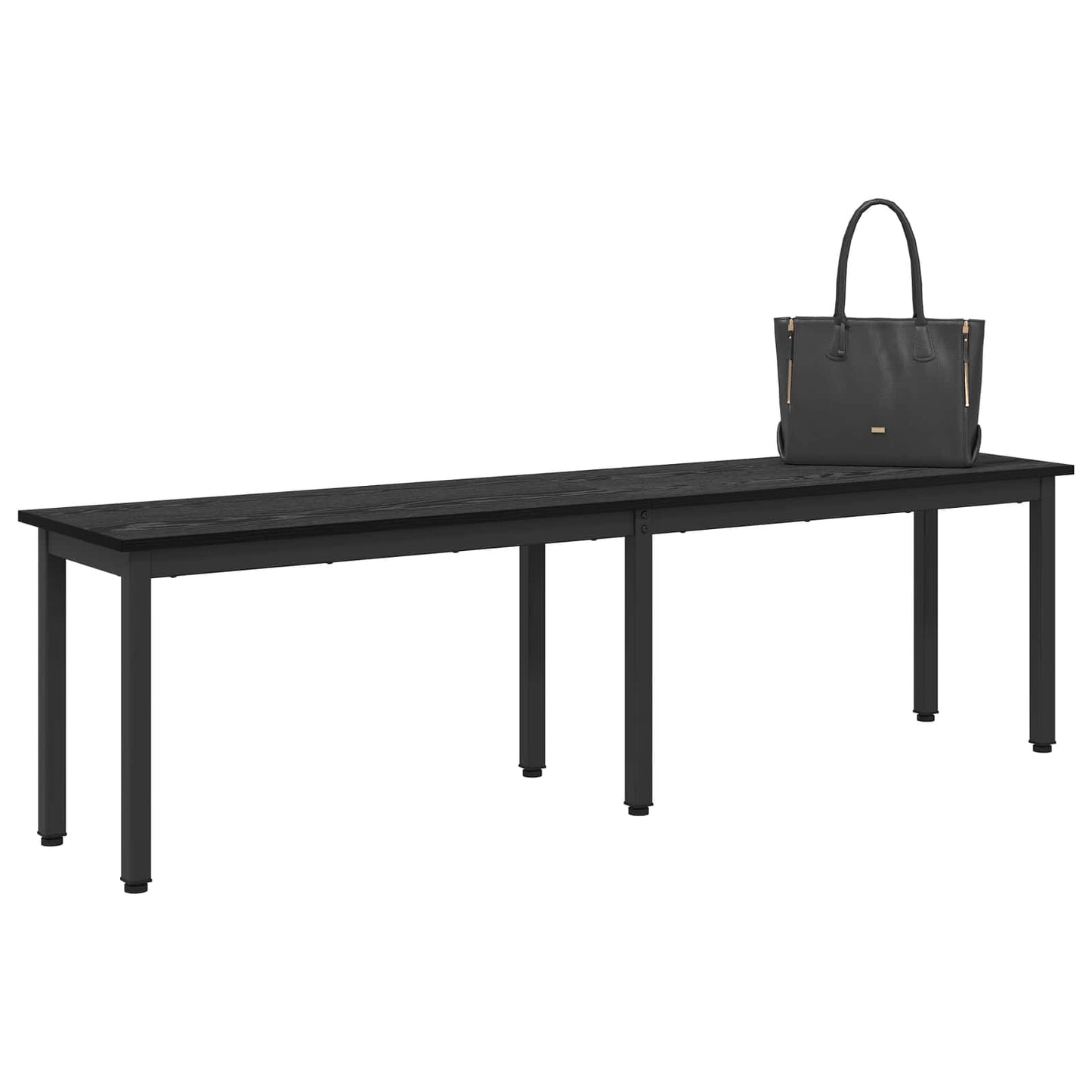 Bank Zwart Eiken 160 x 35 x 45 cm Bewerkt hout is nu te koop bij PeponiXL, paradijselijk wonen!