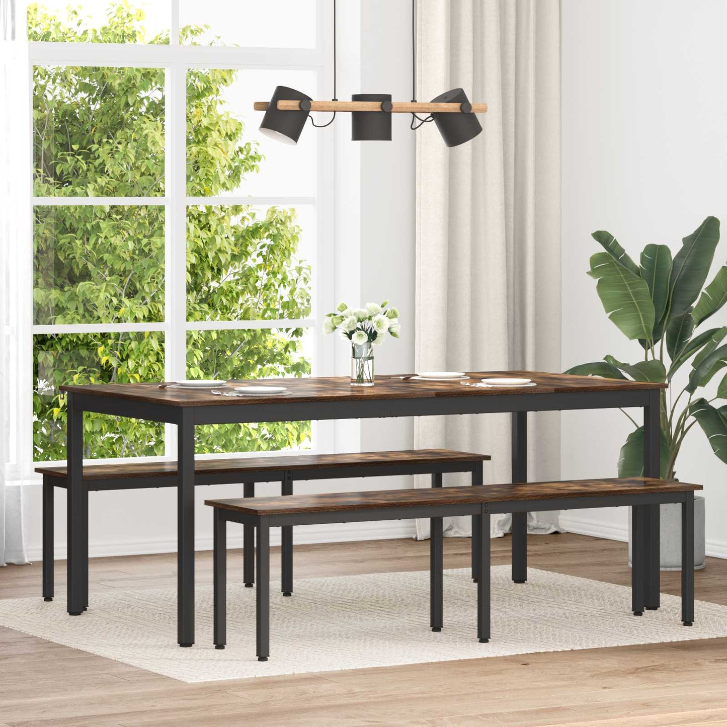 Bank Rook Eik 160 x 35 x 45 cm Bewerkt hout is nu te koop bij PeponiXL, paradijselijk wonen!