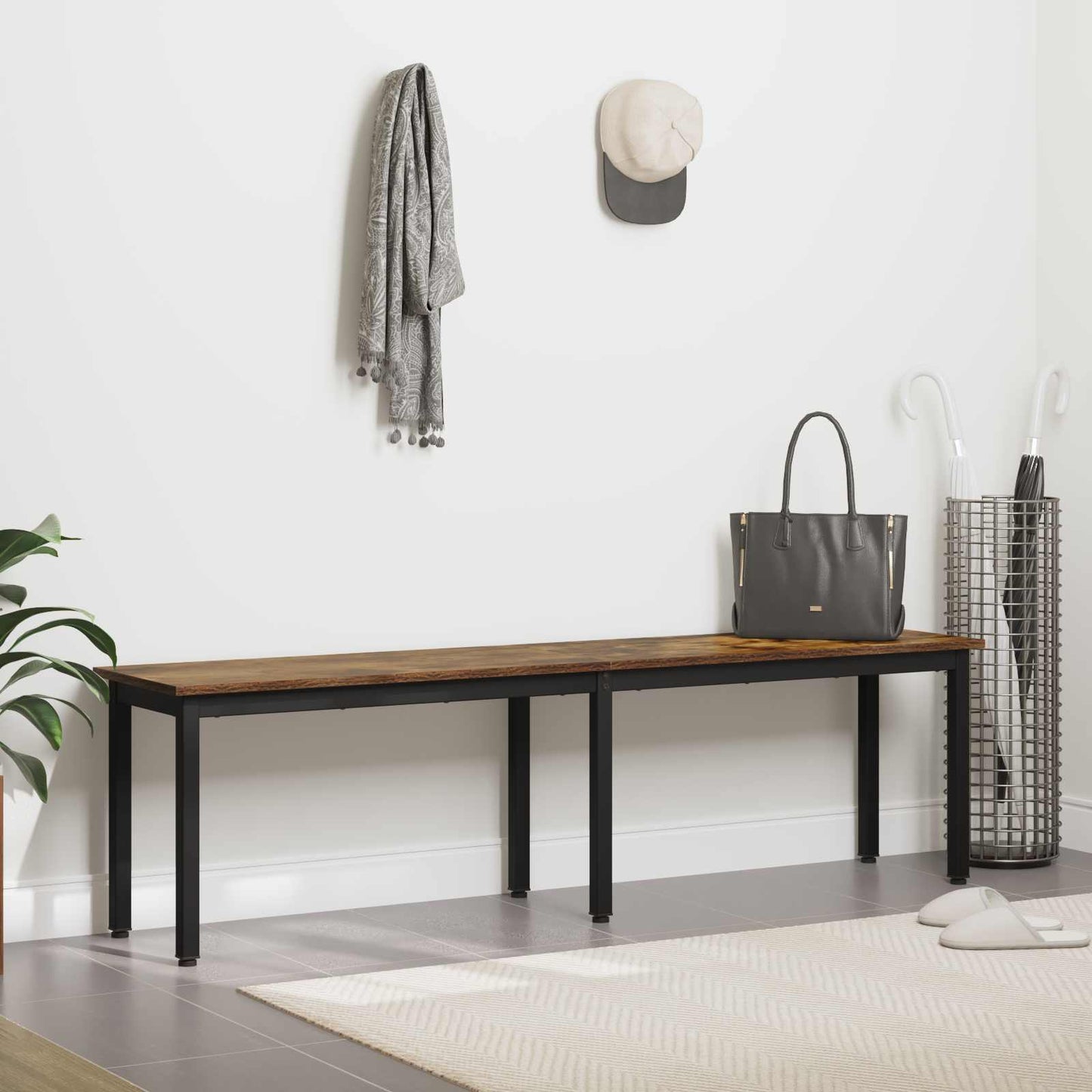 Bank Rook Eik 160 x 35 x 45 cm Bewerkt hout is nu te koop bij PeponiXL, paradijselijk wonen!