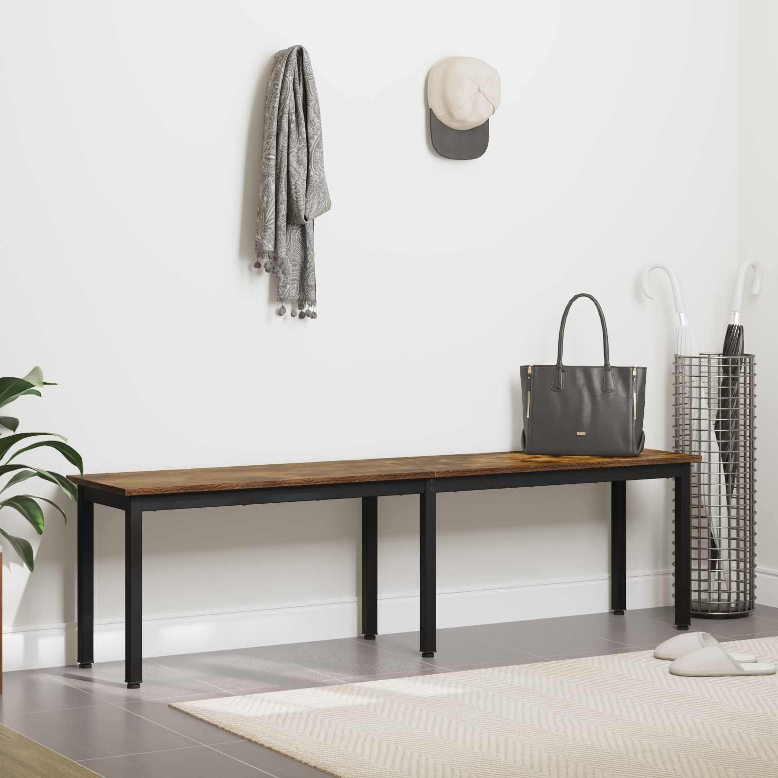 Bank Rook Eik 160 x 35 x 45 cm Bewerkt hout is nu te koop bij PeponiXL, paradijselijk wonen!