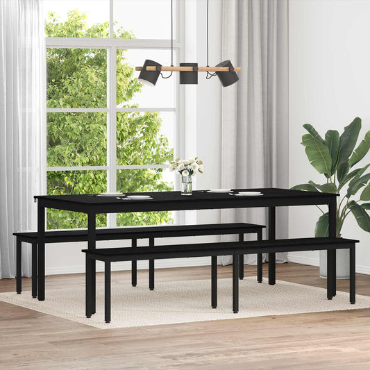 Bank Zwart Eiken 200 x 35 x 45 cm Bewerkt hout is nu te koop bij PeponiXL, paradijselijk wonen!