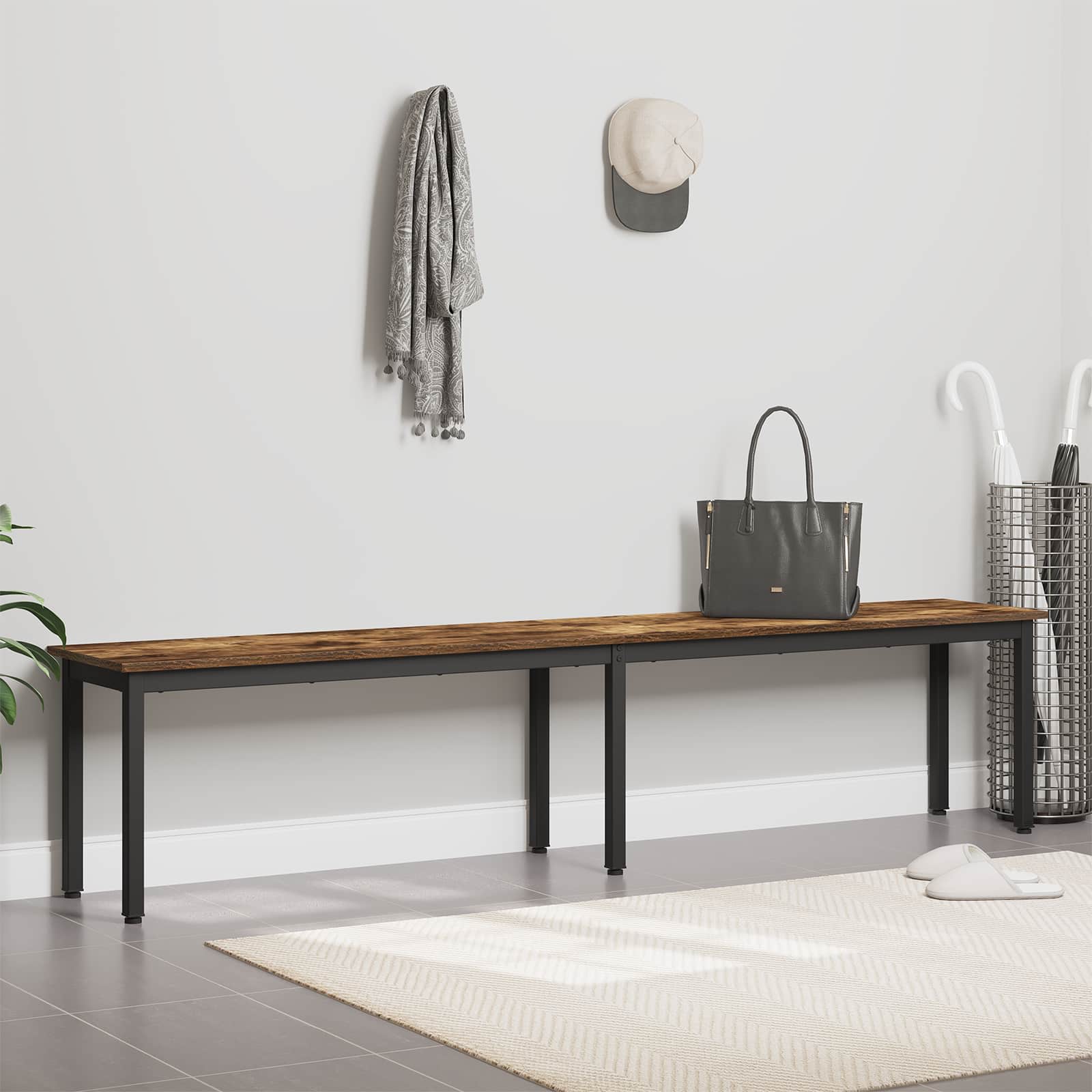 Bank Rook Eik 200 x 35 x 45 cm Bewerkt hout is nu te koop bij PeponiXL, paradijselijk wonen!