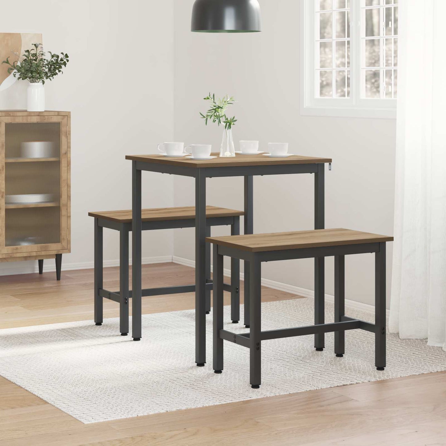 Eettafels 60 x 60 x 75 cm METAAL Vierkant is nu te koop bij PeponiXL, paradijselijk wonen!