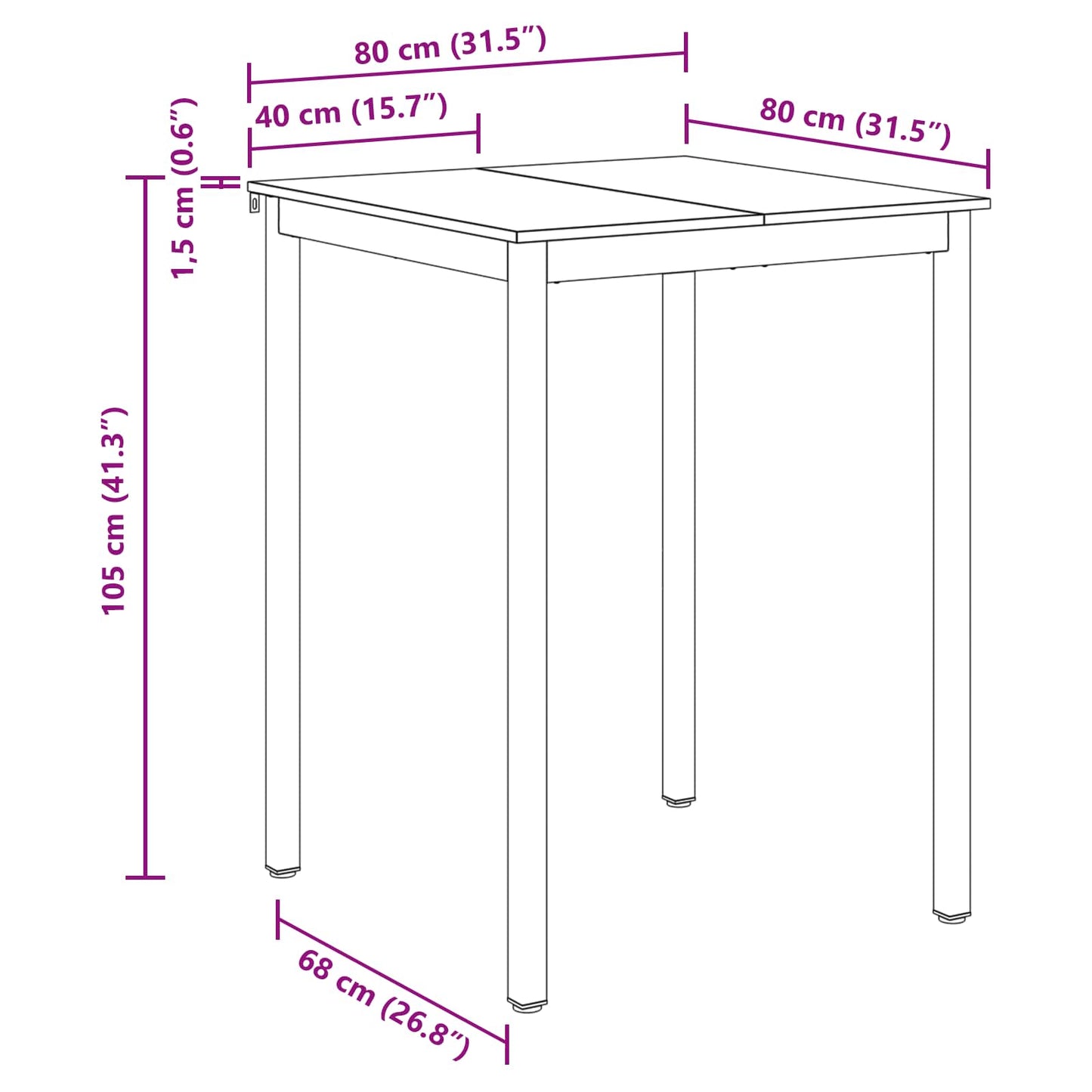 Staande Bartafel Bewerkt hout is nu te koop bij PeponiXL, paradijselijk wonen!