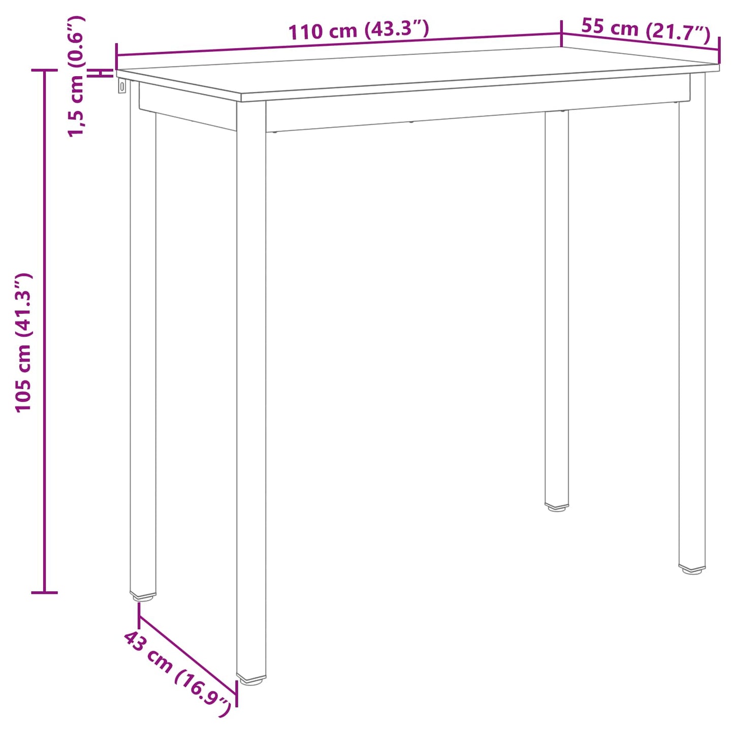 Staande Bartafel Bewerkt hout is nu te koop bij PeponiXL, paradijselijk wonen!