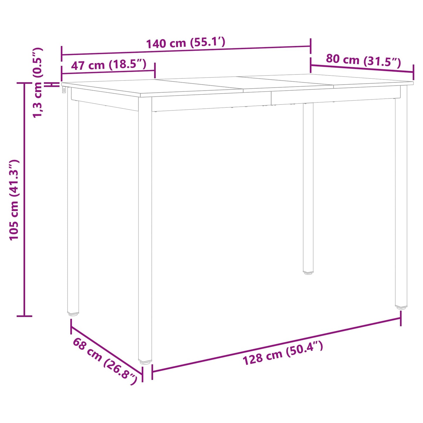 Staande Bartafel Bewerkt hout is nu te koop bij PeponiXL, paradijselijk wonen!
