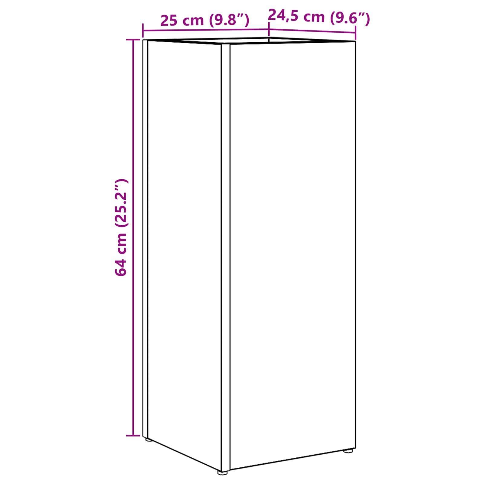 Paraplu Standaard Zwart Eiken 25 x 24,5 x 64 cm Bewerkt hout is nu te koop bij PeponiXL, paradijselijk wonen!