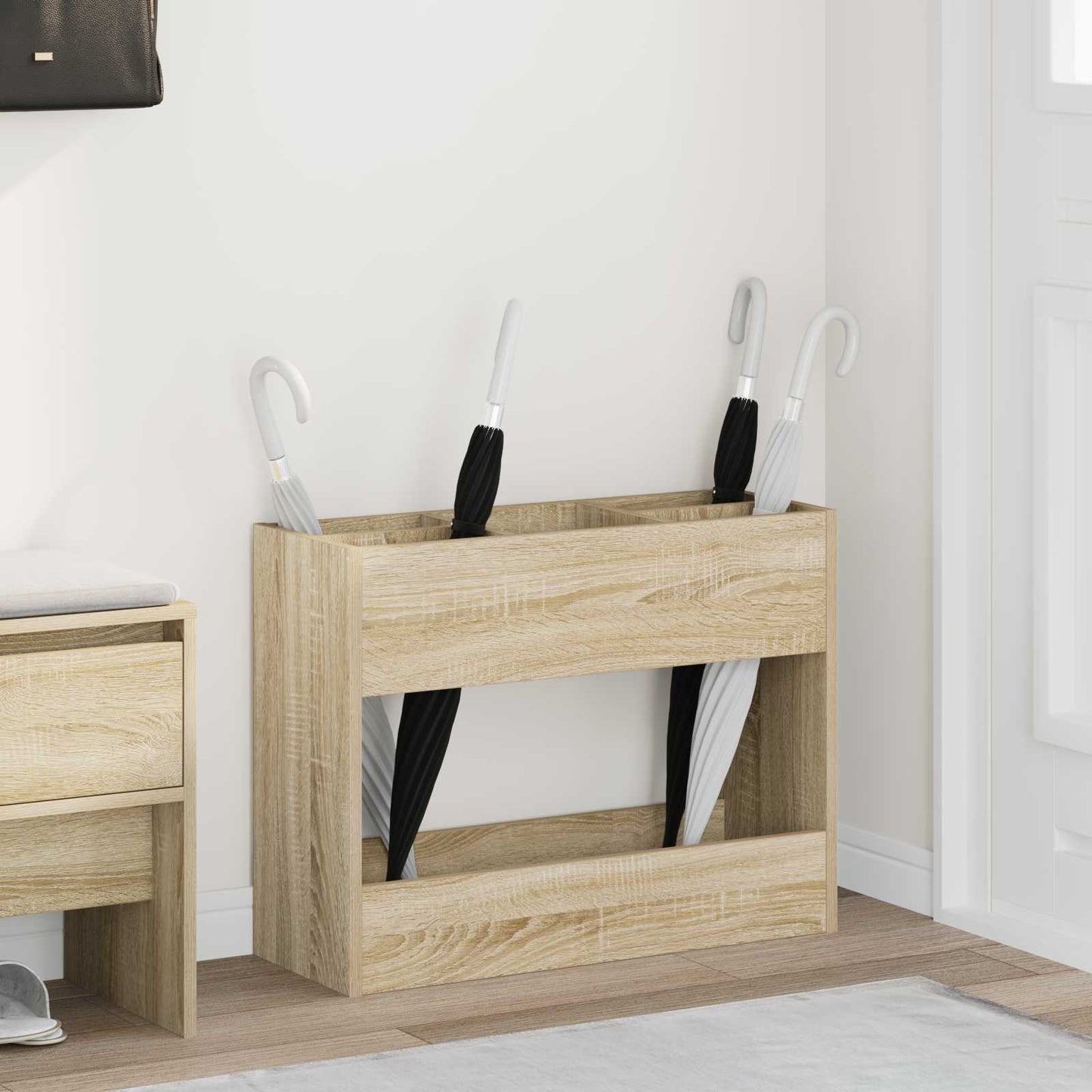 Paraplu Standaard Sonoma Eiken 65 x 24 x 50 cm Bewerkt hout is nu te koop bij PeponiXL, paradijselijk wonen!