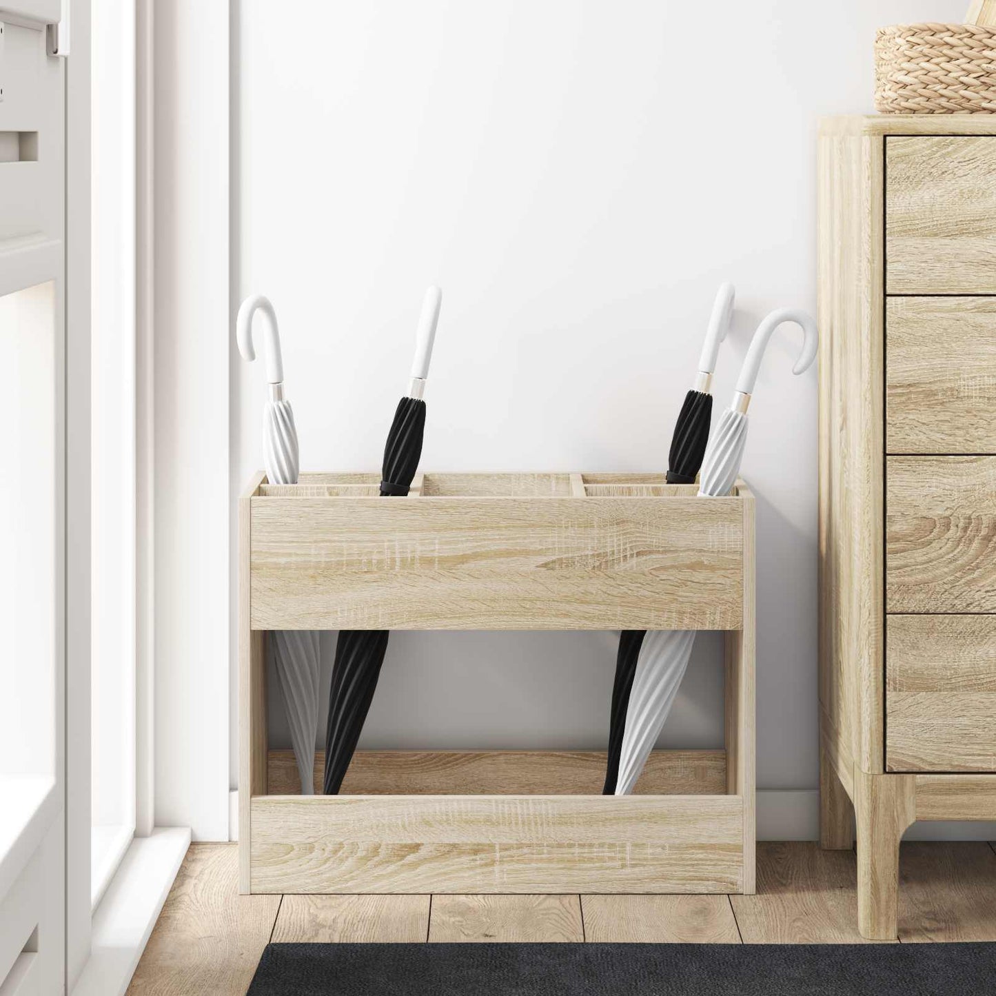 Paraplu Standaard Sonoma Eiken 65 x 24 x 50 cm Bewerkt hout is nu te koop bij PeponiXL, paradijselijk wonen!