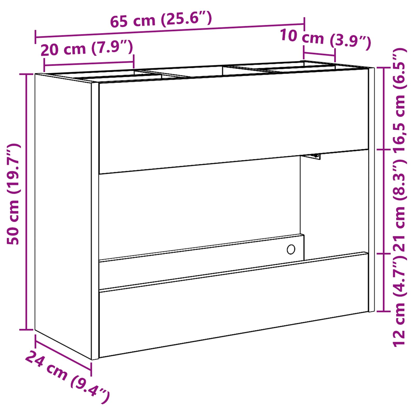 Paraplu Standaard Sonoma Eiken 65 x 24 x 50 cm Bewerkt hout is nu te koop bij PeponiXL, paradijselijk wonen!