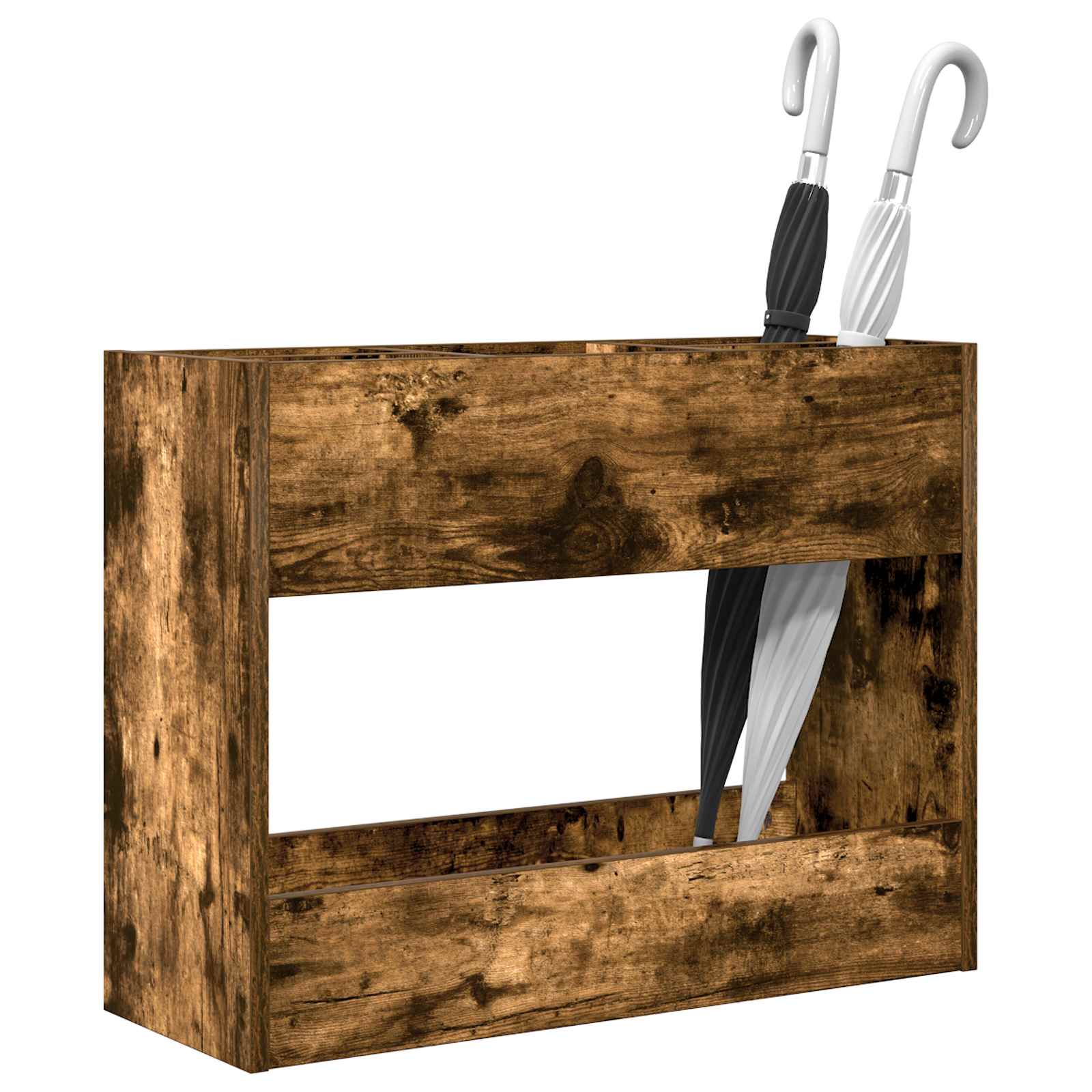 Paraplu Standaard Gerookt eiken 65 x 24 x 50 cm Bewerkt hout is nu te koop bij PeponiXL, paradijselijk wonen!