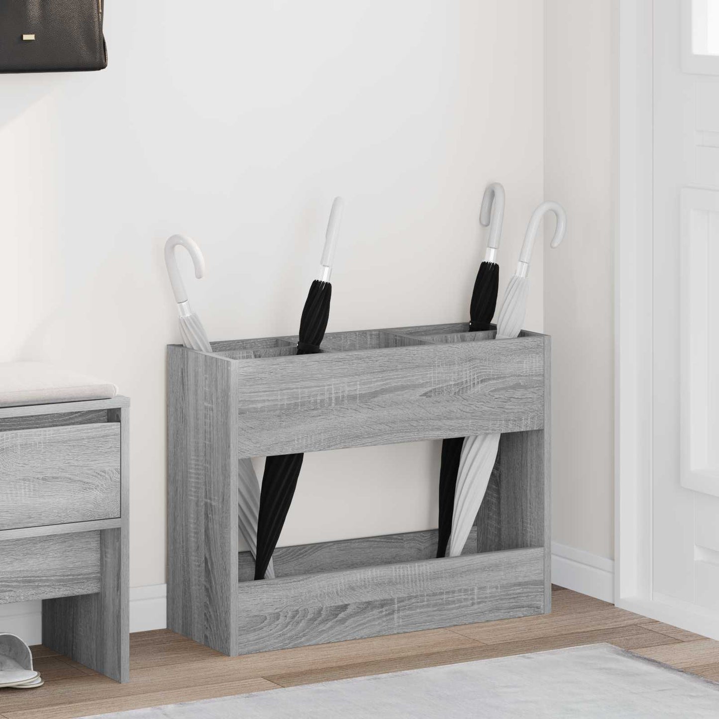 Paraplu Standaard Grijs Sonoma 65 x 24 x 50 cm Bewerkt hout is nu te koop bij PeponiXL, paradijselijk wonen!