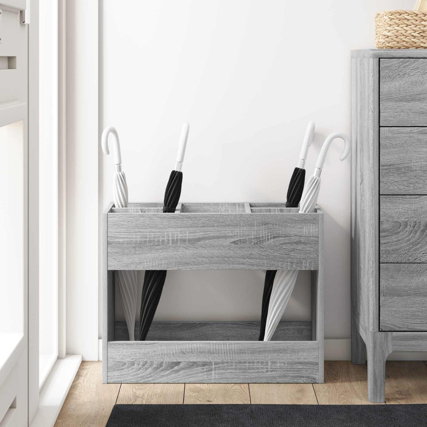 Paraplu Standaard Grijs Sonoma 65 x 24 x 50 cm Bewerkt hout is nu te koop bij PeponiXL, paradijselijk wonen!