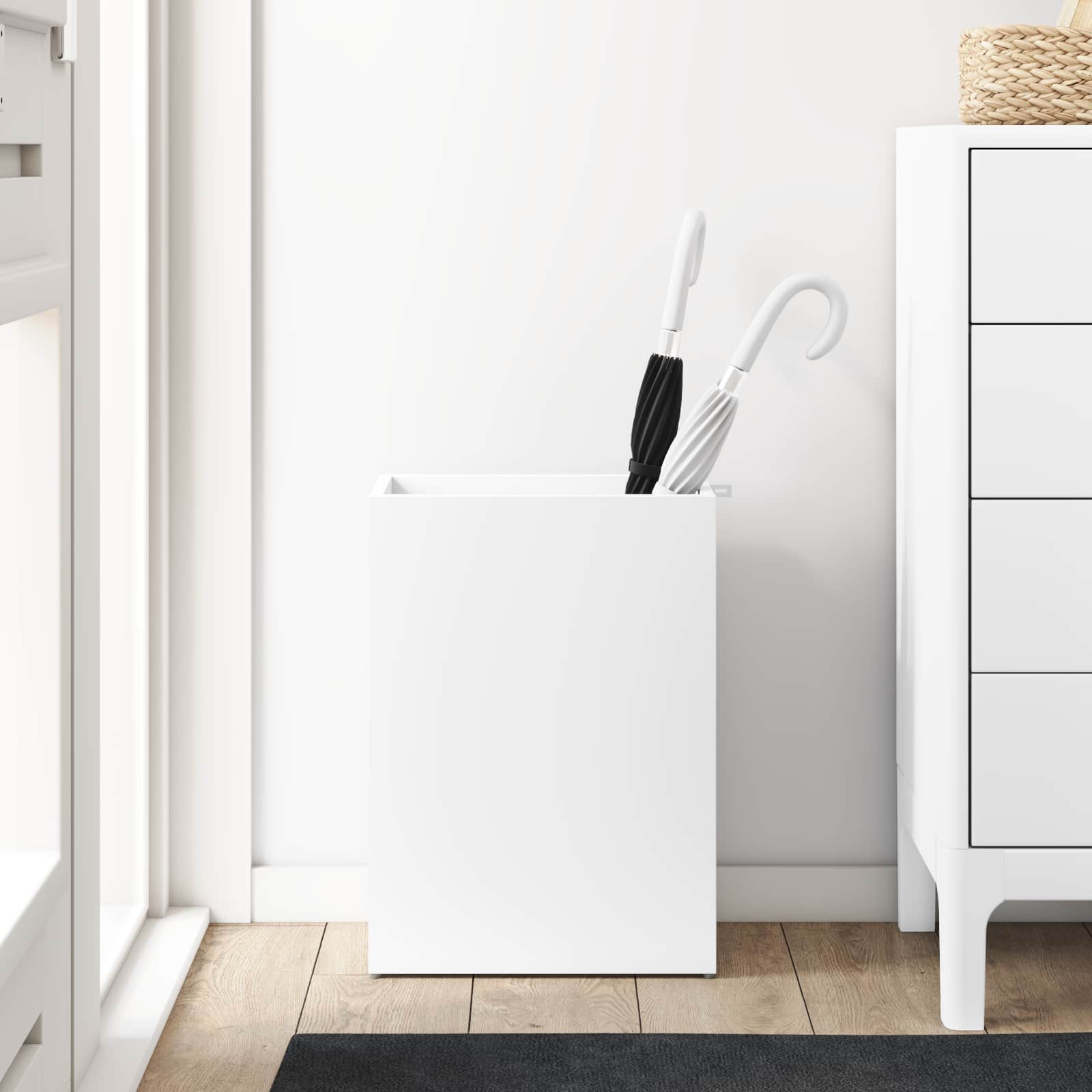 Paraplu Standaard met opslag Wit 40 x 20 x 55,5 cm Bewerkt hout is nu te koop bij PeponiXL, paradijselijk wonen!