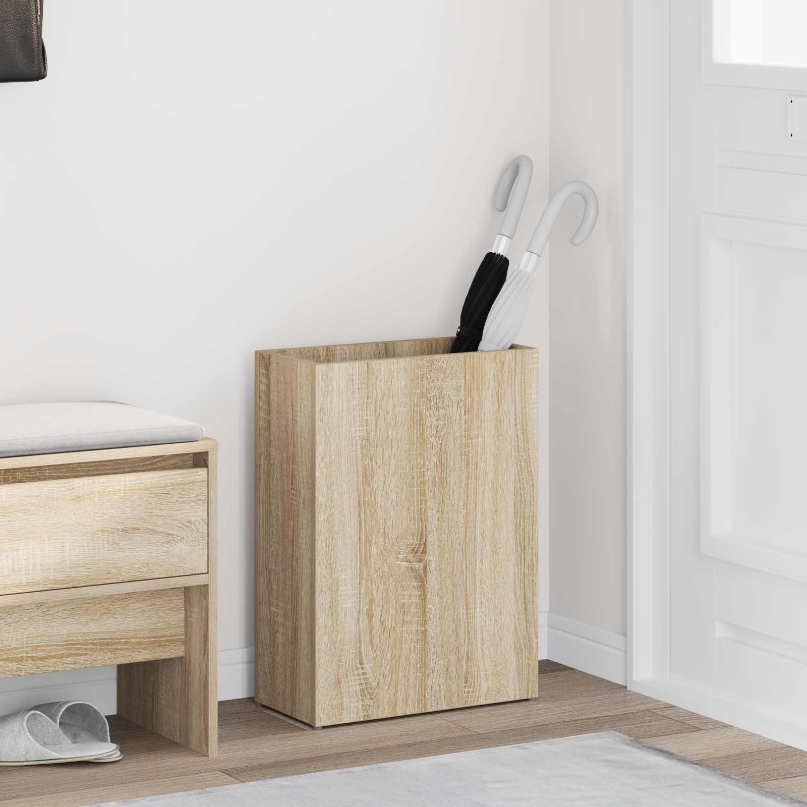 Paraplu Standaard Sonoma Eiken 40 x 20 x 55,5 cm Bewerkt hout is nu te koop bij PeponiXL, paradijselijk wonen!