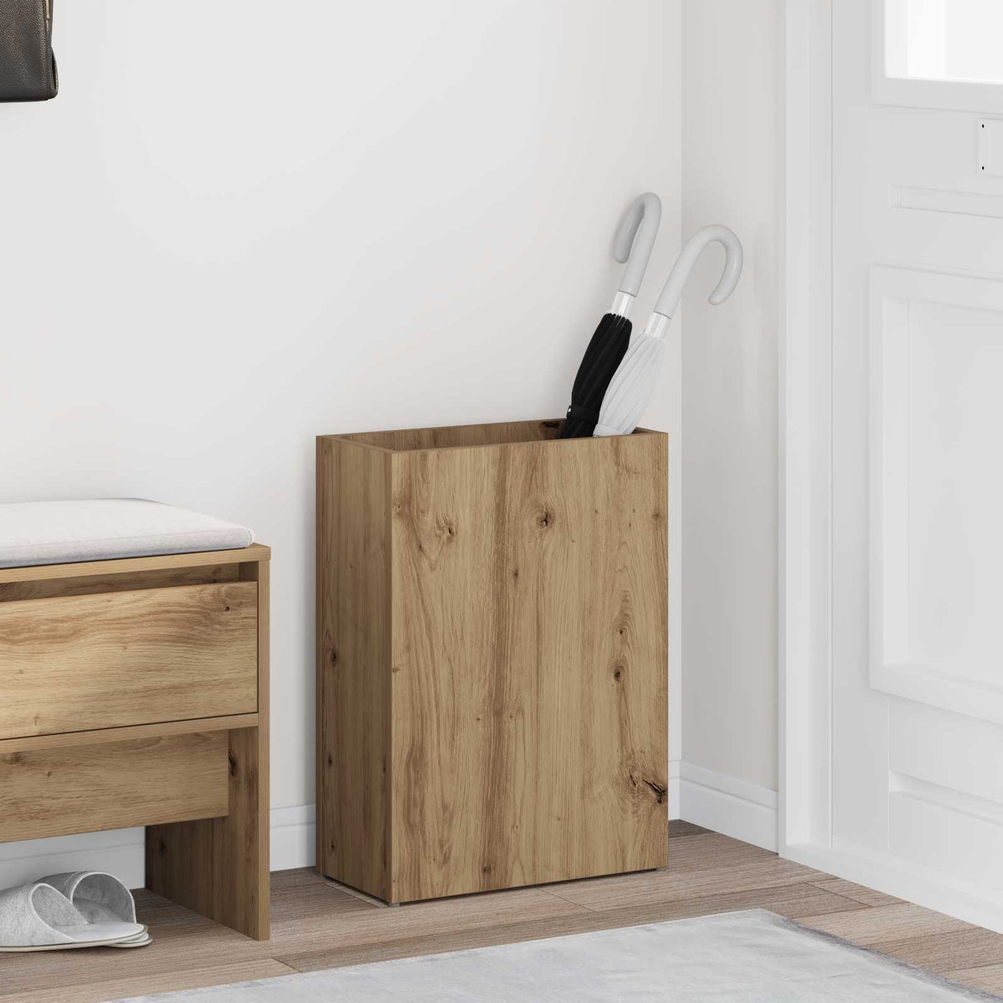 Paraplu Standaard Artisan Eiken 40 x 20 x 55,5 cm Bewerkt hout