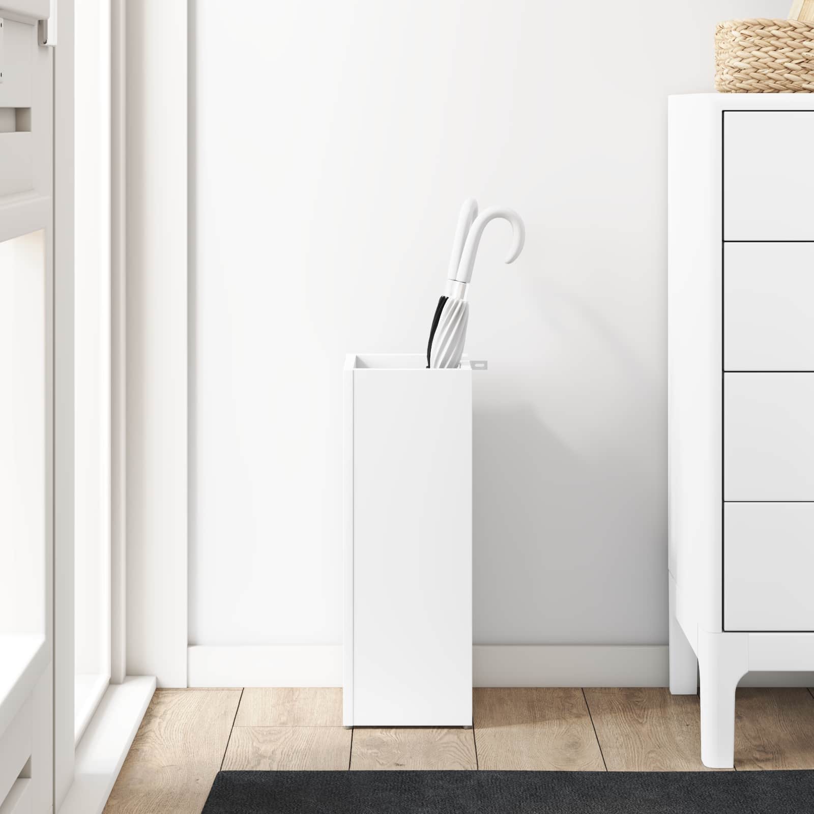 Paraplu Standaard met opslag Wit 20 x 20 x 55,5 cm Bewerkt hout is nu te koop bij PeponiXL, paradijselijk wonen!