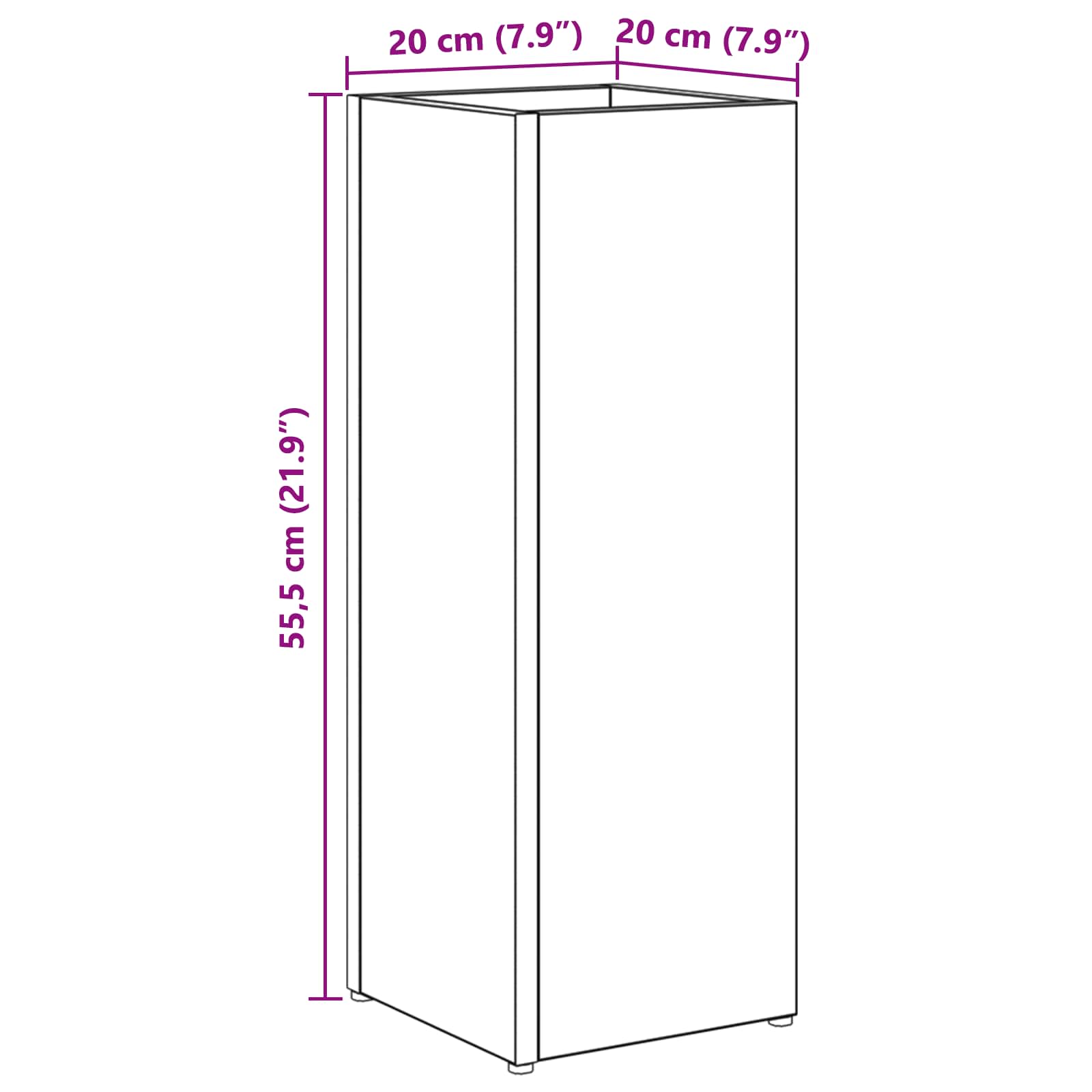 Paraplu Standaard Grijs Sonoma 20 x 20 x 55,5 cm Bewerkt hout is nu te koop bij PeponiXL, paradijselijk wonen!