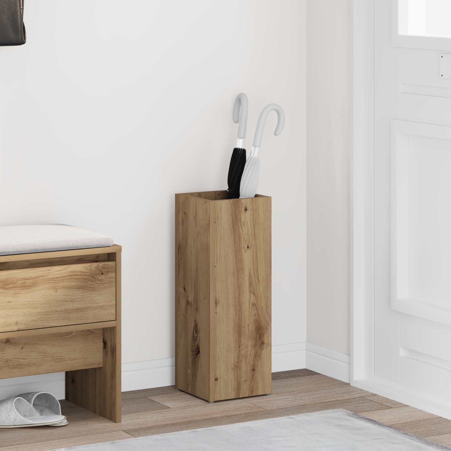 Paraplu Standaard Artisan Eiken 20 x 20 x 55,5 cm Bewerkt hout