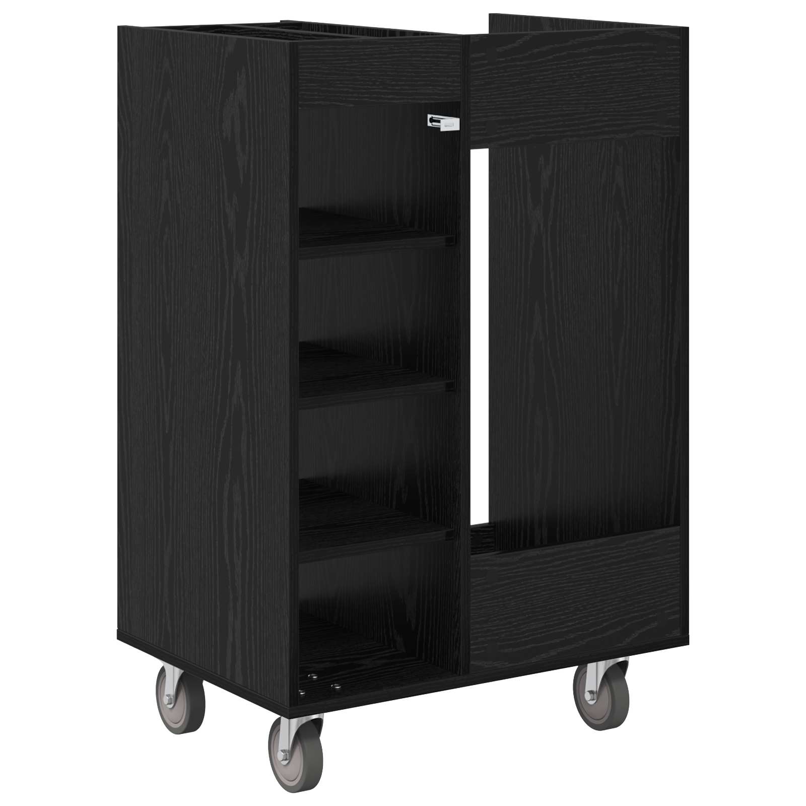 Golfkast met wiel Effen Zwart Eiken 65 x 45 x 98 cm is nu te koop bij PeponiXL, paradijselijk wonen!