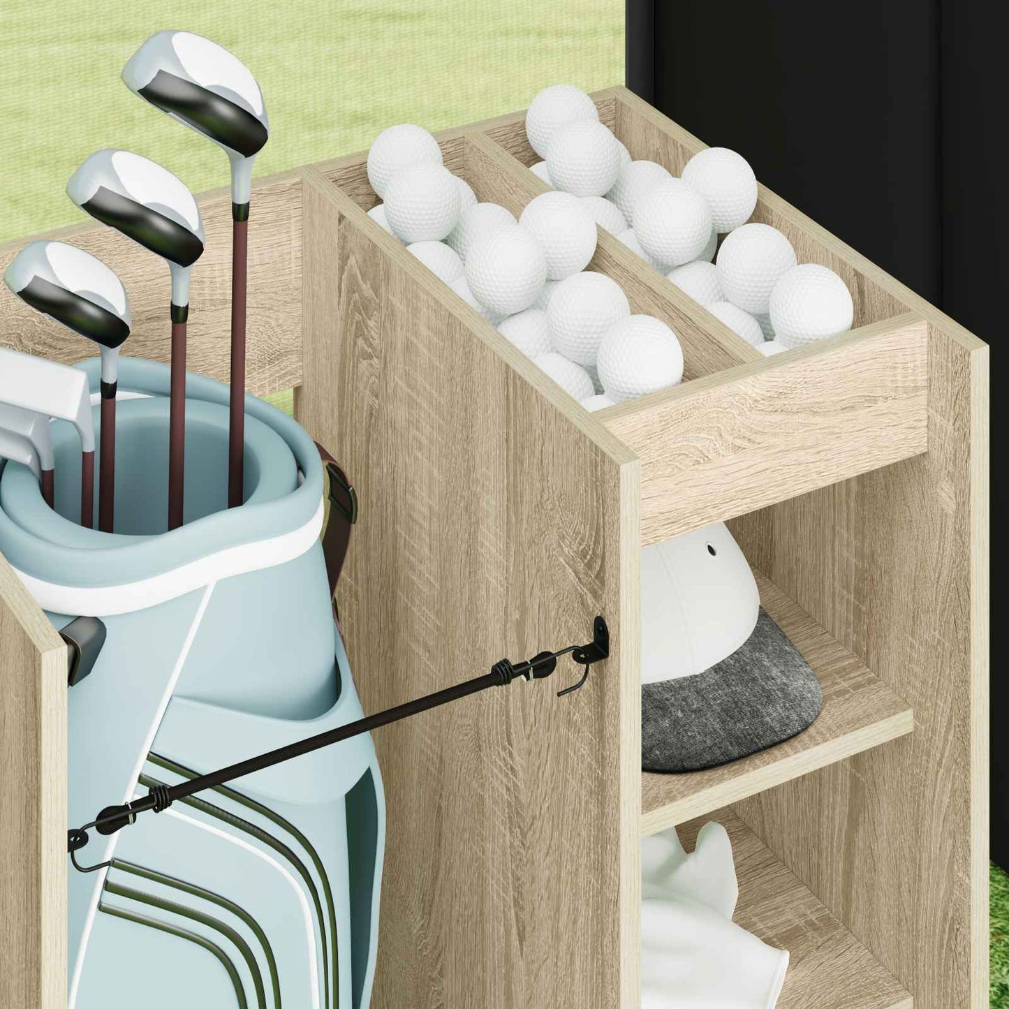 Golfkast met wiel Effen Sonoma Eiken 65 x 45 x 98 cm is nu te koop bij PeponiXL, paradijselijk wonen!