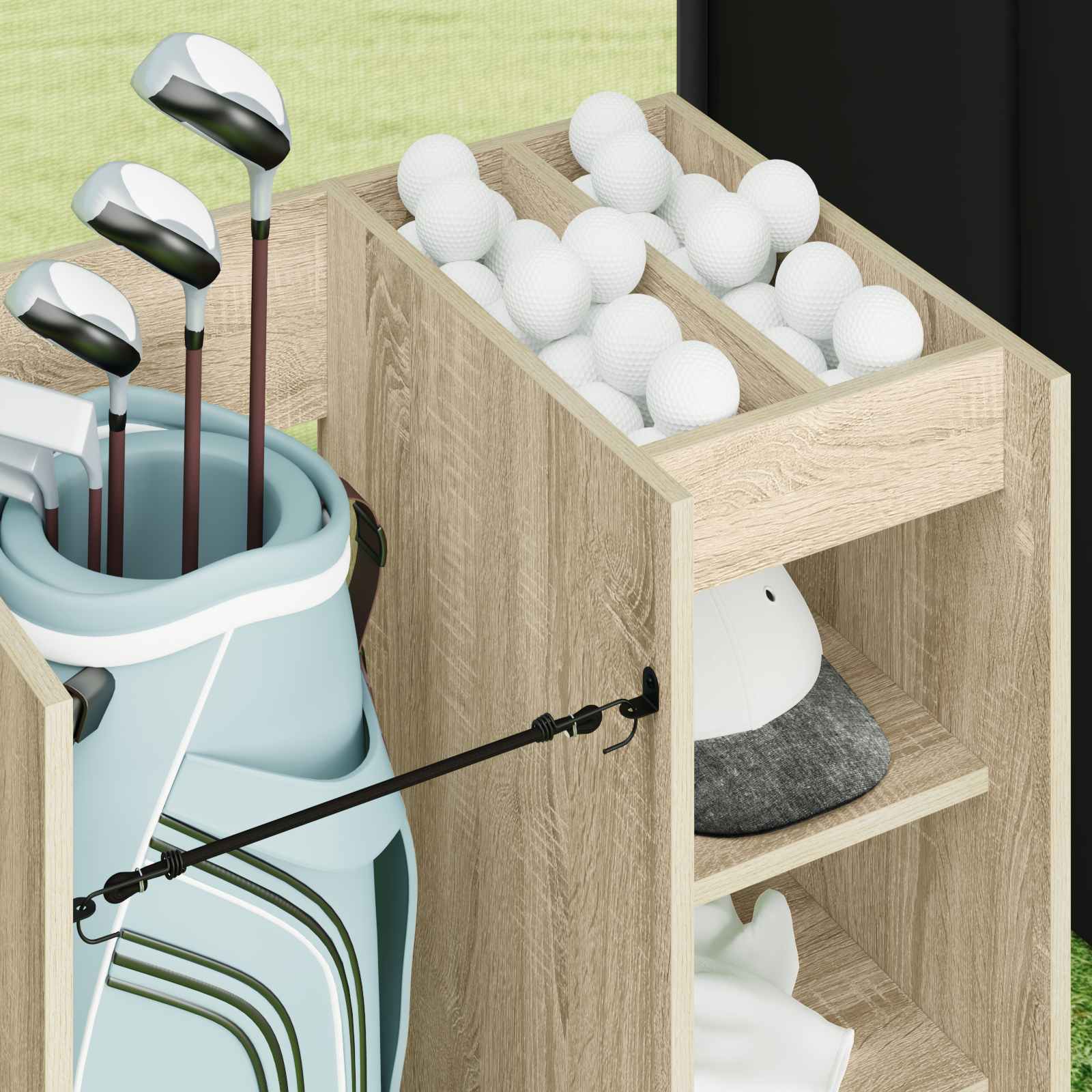 Golfkast met wiel Effen Sonoma Eiken 65 x 45 x 98 cm is nu te koop bij PeponiXL, paradijselijk wonen!