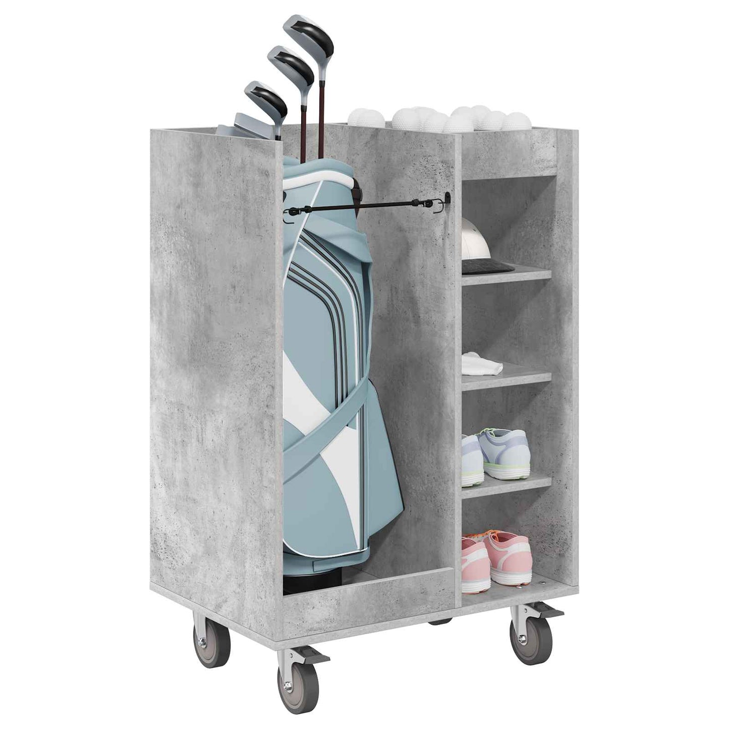 Golfkast met wiel Effen Beton Grijs 65 x 45 x 98 cm is nu te koop bij PeponiXL, paradijselijk wonen!