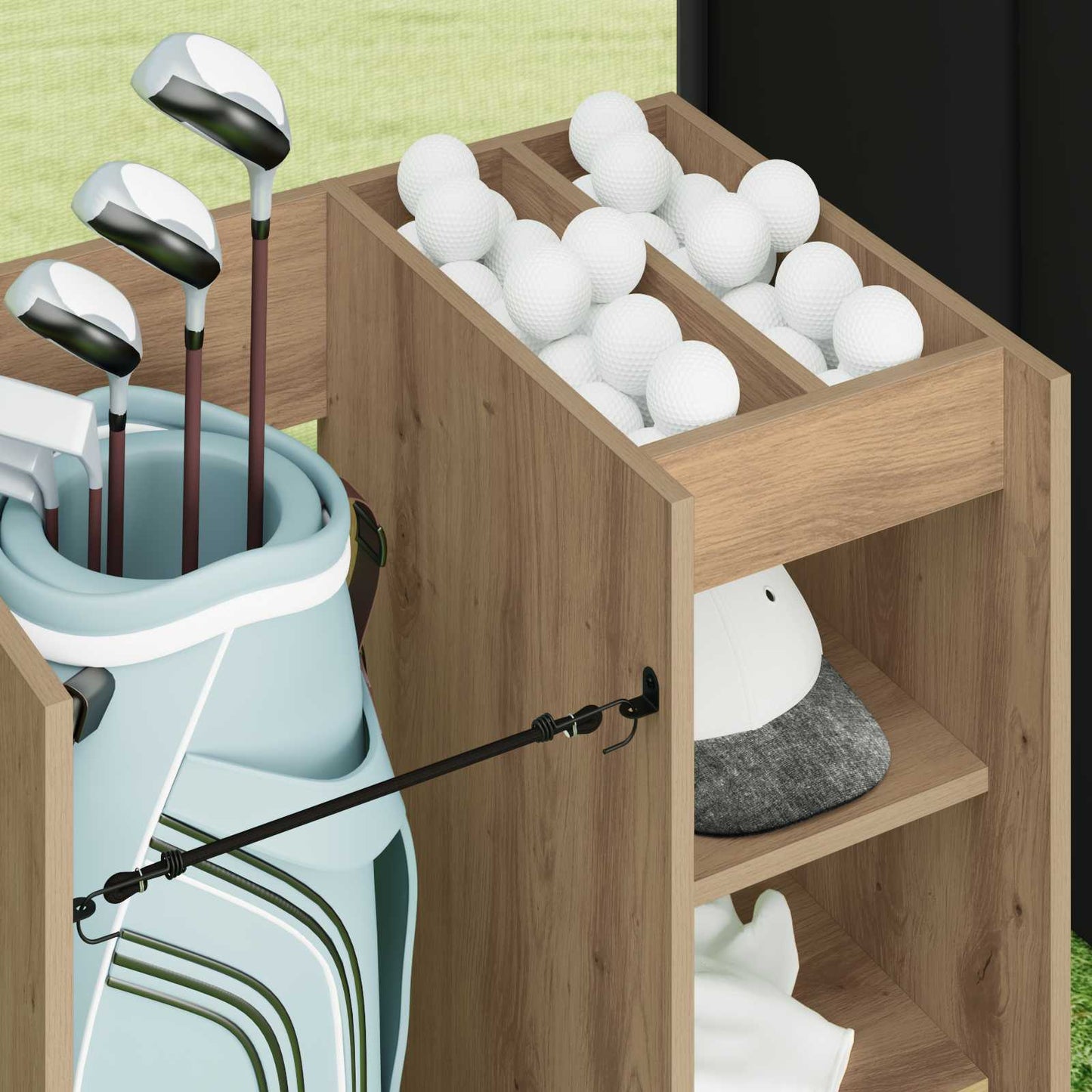 Golfkast met wiel Effen Artisan Eiken 65 x 45 x 98 cm is nu te koop bij PeponiXL, paradijselijk wonen!