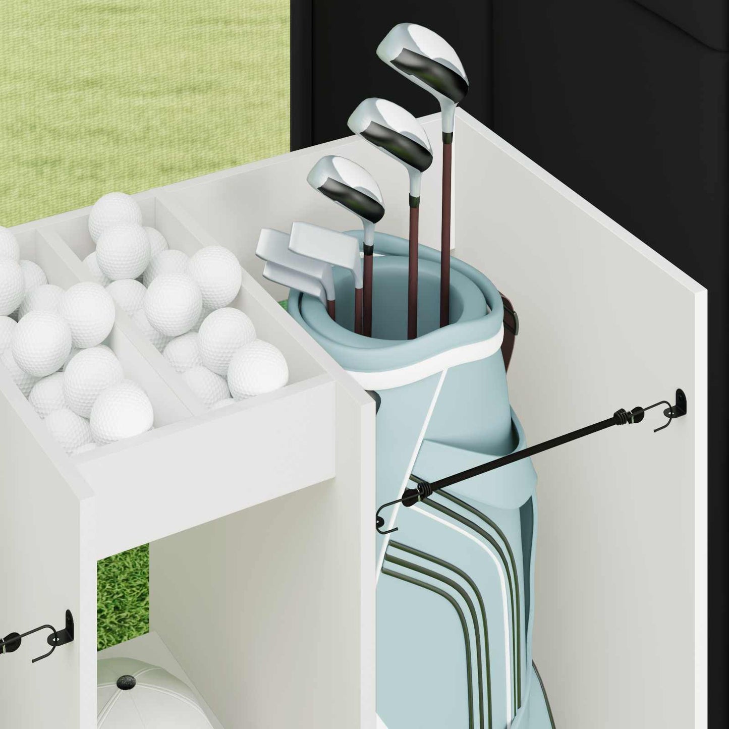 Golfkast Effen Wit 102 x 45 x 85,5 cm is nu te koop bij PeponiXL, paradijselijk wonen!