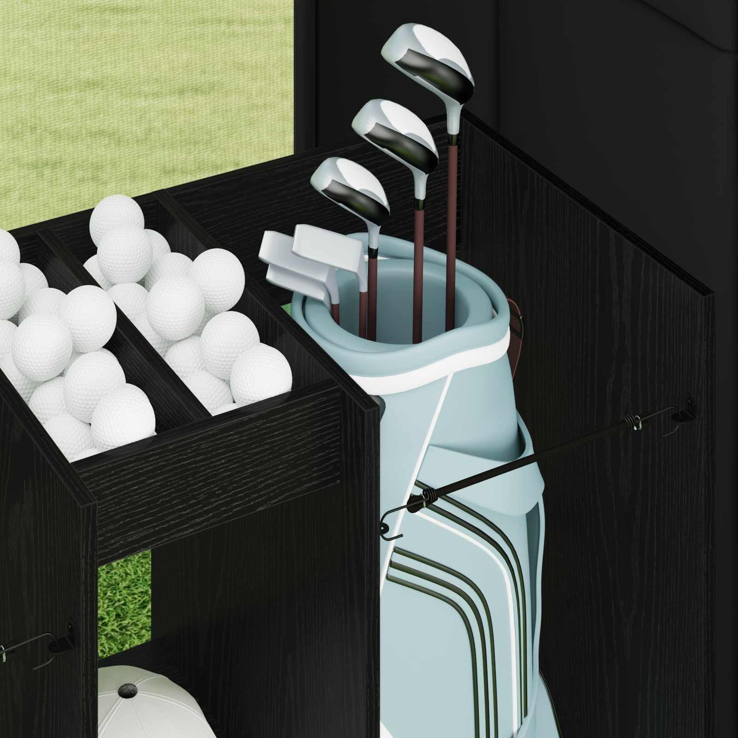 Golfkast Effen Zwart Eiken 102 x 45 x 85,5 cm is nu te koop bij PeponiXL, paradijselijk wonen!