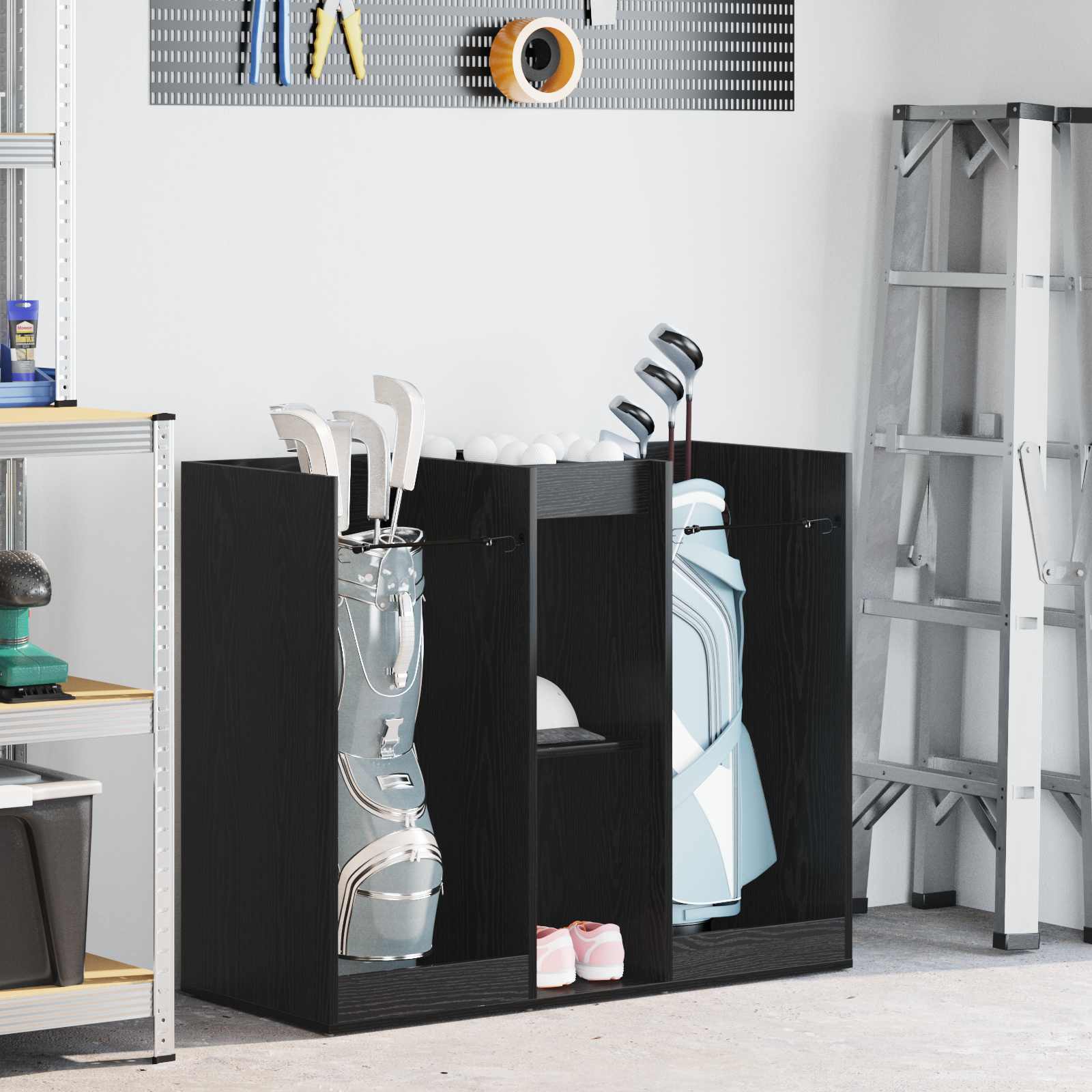Golfkast Effen Zwart Eiken 102 x 45 x 85,5 cm is nu te koop bij PeponiXL, paradijselijk wonen!