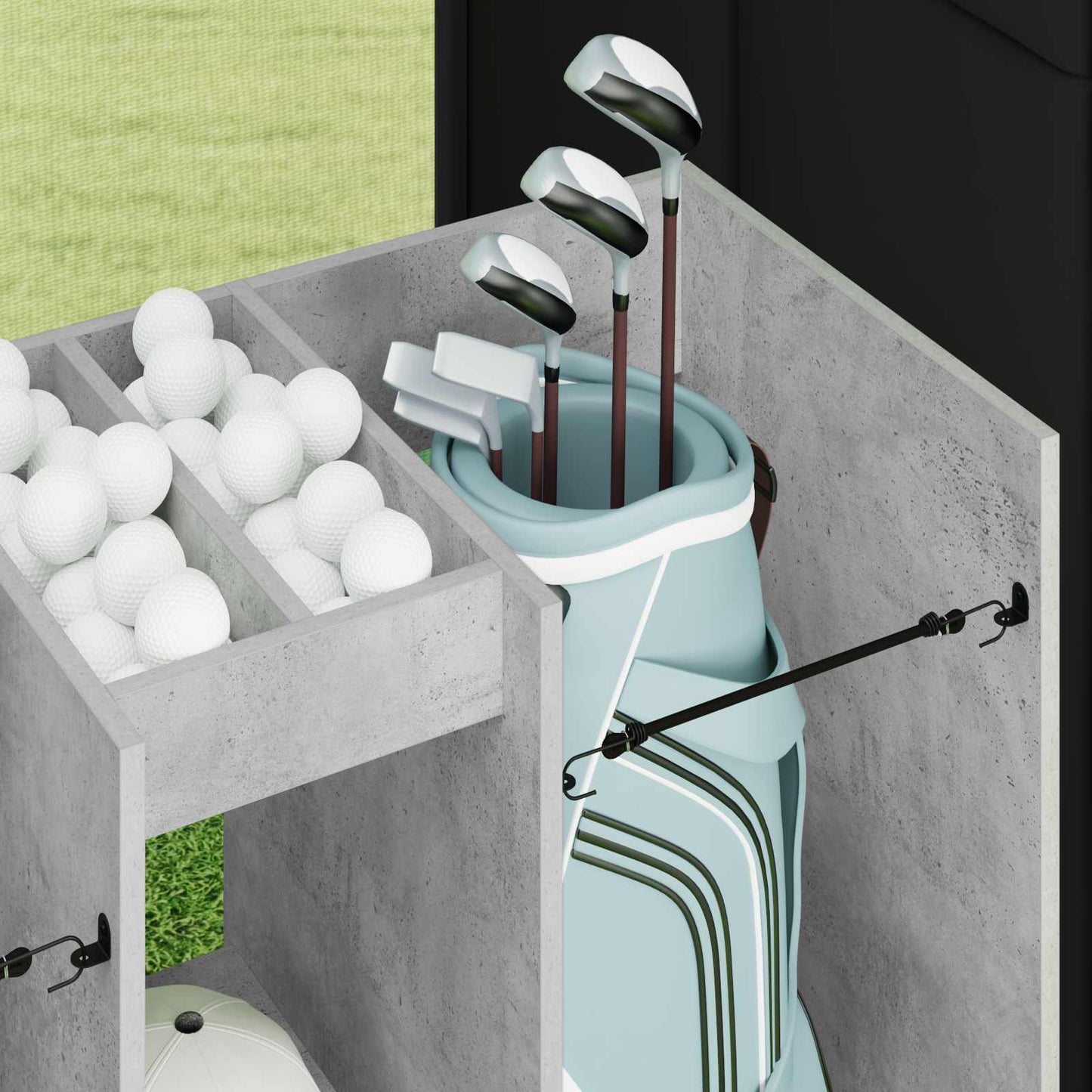 Golfkast Effen Beton Grijs 102 x 45 x 85,5 cm is nu te koop bij PeponiXL, paradijselijk wonen!