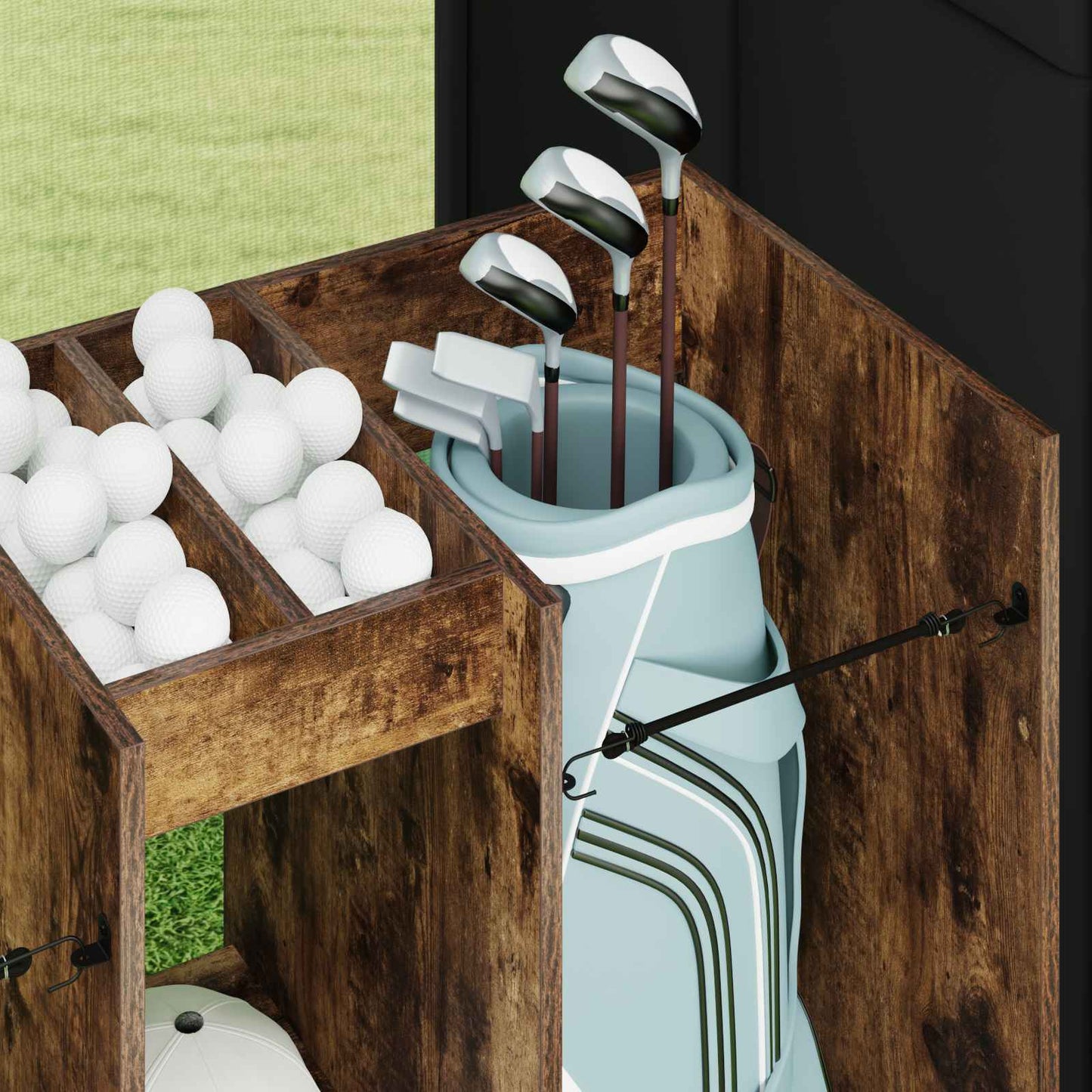 Golfkast Effen Gerookt eiken 102 x 45 x 85,5 cm is nu te koop bij PeponiXL, paradijselijk wonen!