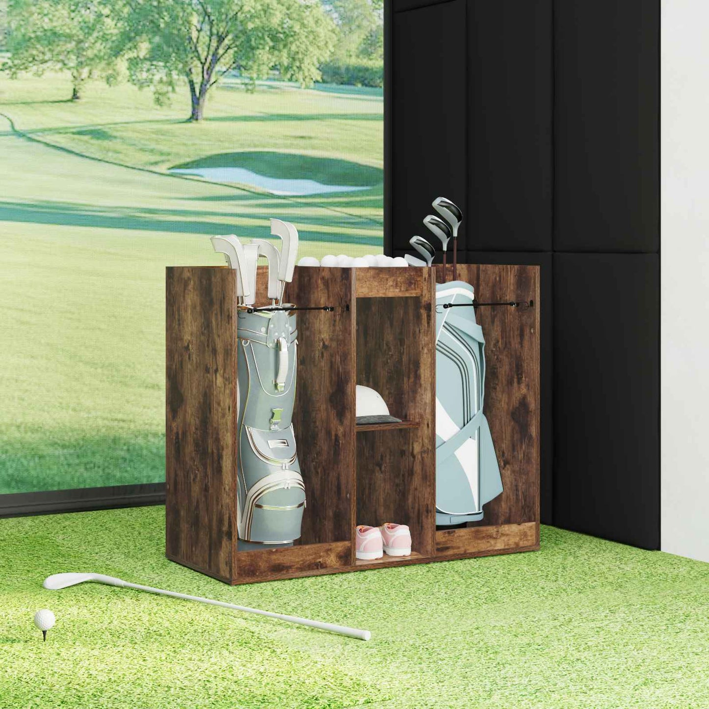 Golfkast Effen Gerookt eiken 102 x 45 x 85,5 cm is nu te koop bij PeponiXL, paradijselijk wonen!
