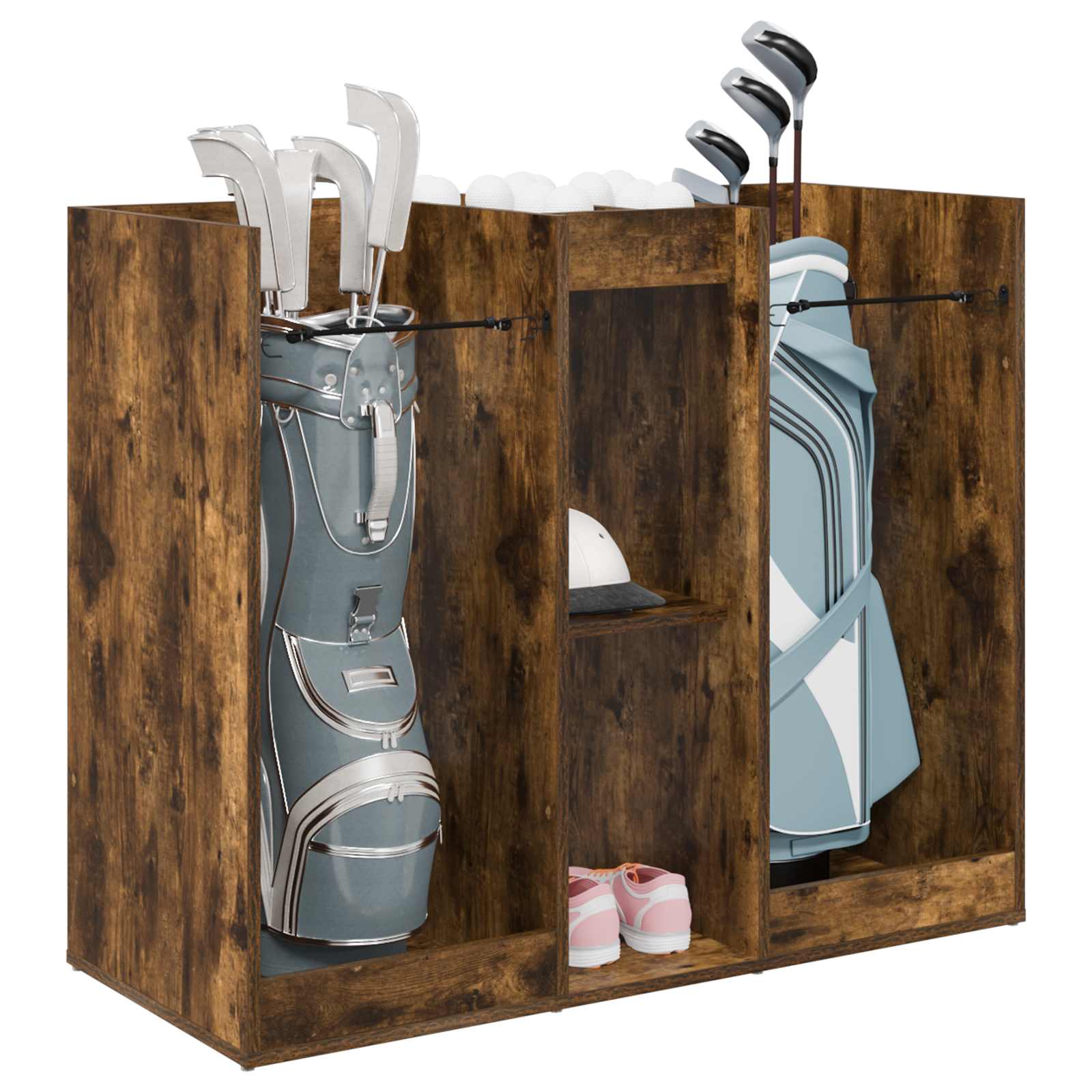 Golfkast Effen Gerookt eiken 102 x 45 x 85,5 cm is nu te koop bij PeponiXL, paradijselijk wonen!