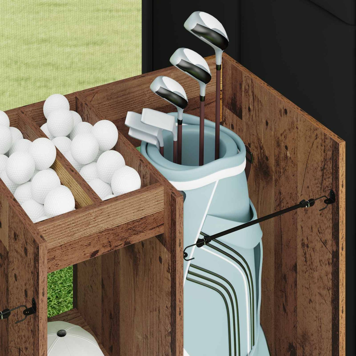 Golfkast Effen Oudhout 102 x 45 x 85,5 cm is nu te koop bij PeponiXL, paradijselijk wonen!