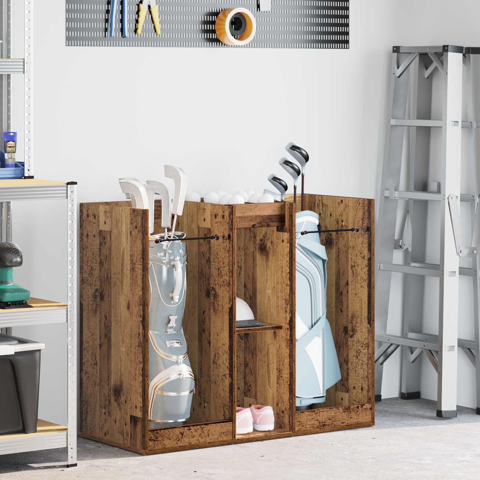 Golfkast Effen Oudhout 102 x 45 x 85,5 cm is nu te koop bij PeponiXL, paradijselijk wonen!