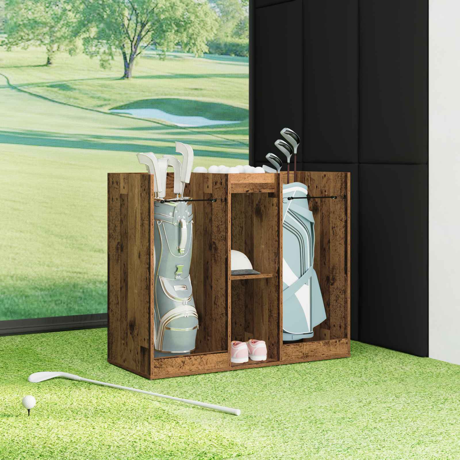 Golfkast Effen Oudhout 102 x 45 x 85,5 cm is nu te koop bij PeponiXL, paradijselijk wonen!