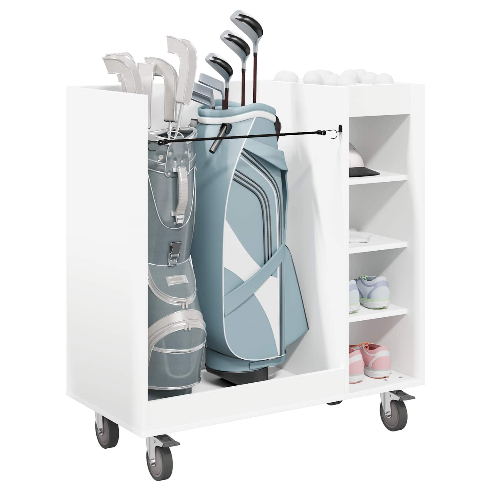 Golfkast met wiel Effen Wit 90 x 45 x 98 cm is nu te koop bij PeponiXL, paradijselijk wonen!