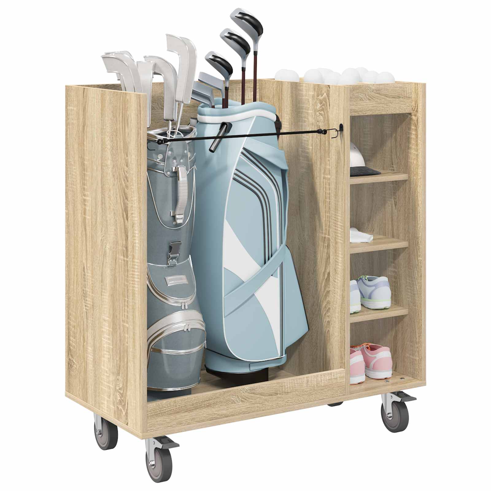 Golfkast met wiel Effen Sonoma Eiken 90 x 45 x 98 cm is nu te koop bij PeponiXL, paradijselijk wonen!