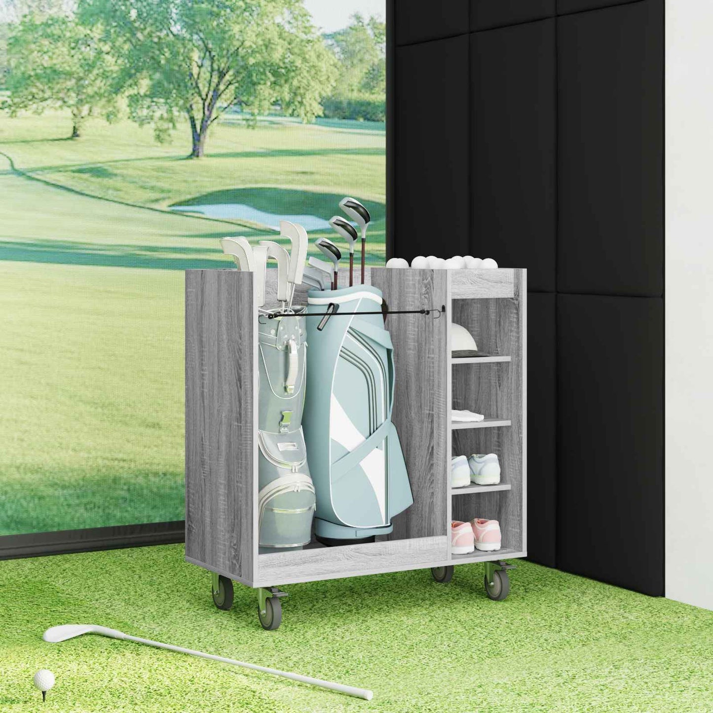 Golfkast met wiel Effen Grijs Sonoma 90 x 45 x 98 cm is nu te koop bij PeponiXL, paradijselijk wonen!