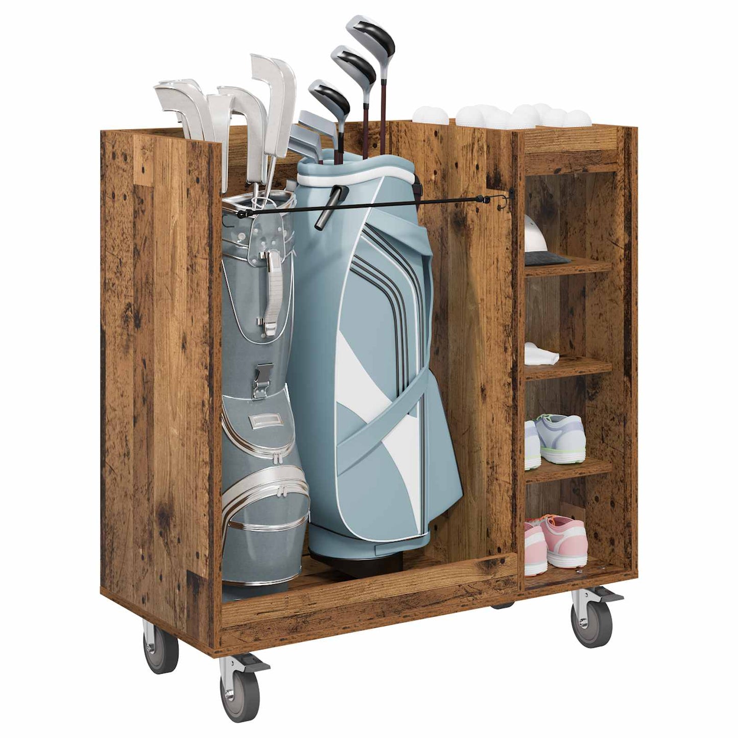 Golfkast met wiel Effen Oudhout 90 x 45 x 98 cm is nu te koop bij PeponiXL, paradijselijk wonen!