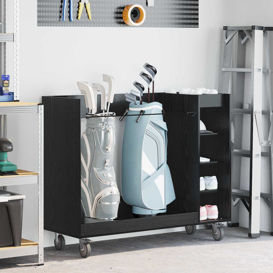 Golfkast met wiel Effen Zwart Eiken 120 x 45 x 98 cm is nu te koop bij PeponiXL, paradijselijk wonen!