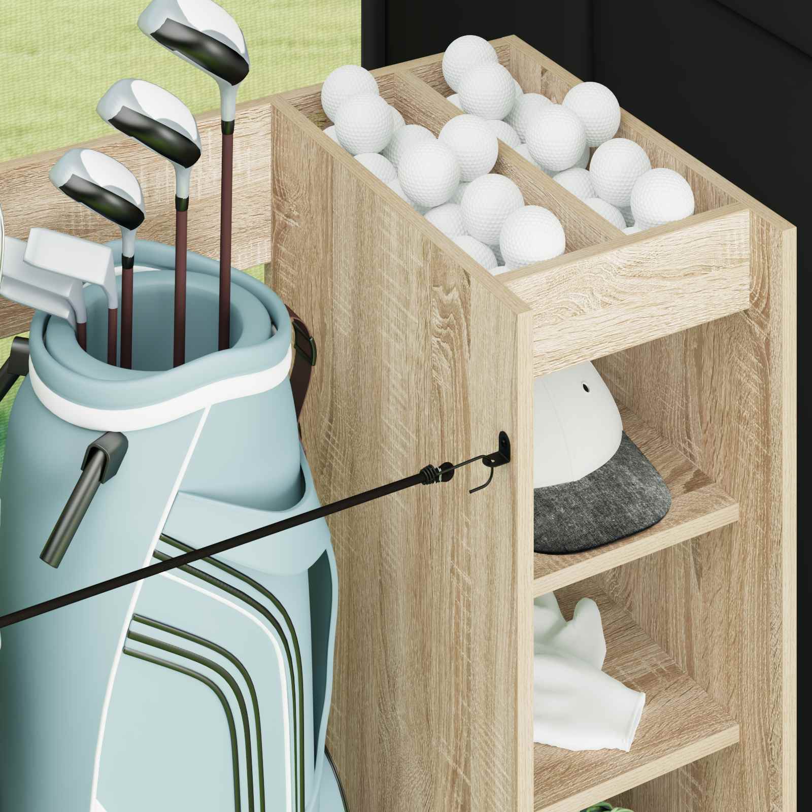 Golfkast met wiel Effen Sonoma Eiken 120 x 45 x 98 cm is nu te koop bij PeponiXL, paradijselijk wonen!