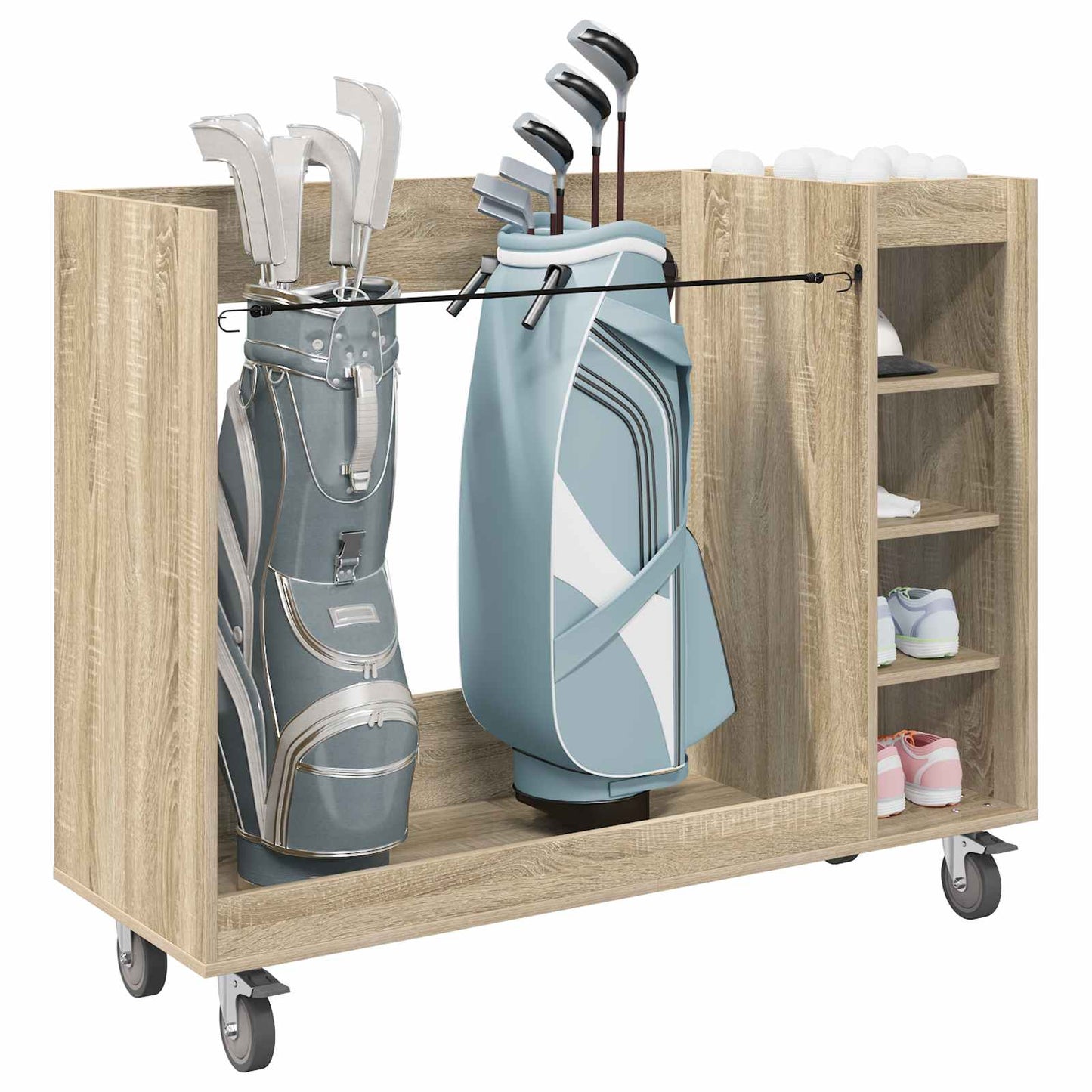Golfkast met wiel Effen Sonoma Eiken 120 x 45 x 98 cm is nu te koop bij PeponiXL, paradijselijk wonen!
