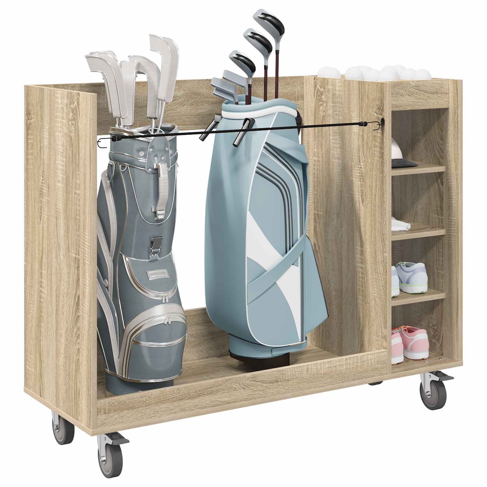 Golfkast met wiel Effen Sonoma Eiken 120 x 45 x 98 cm is nu te koop bij PeponiXL, paradijselijk wonen!